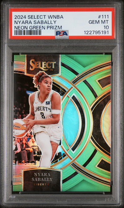 2024 Select WNBA Nyara Sabally #111 Neon Green Prizm /75 PSA 10