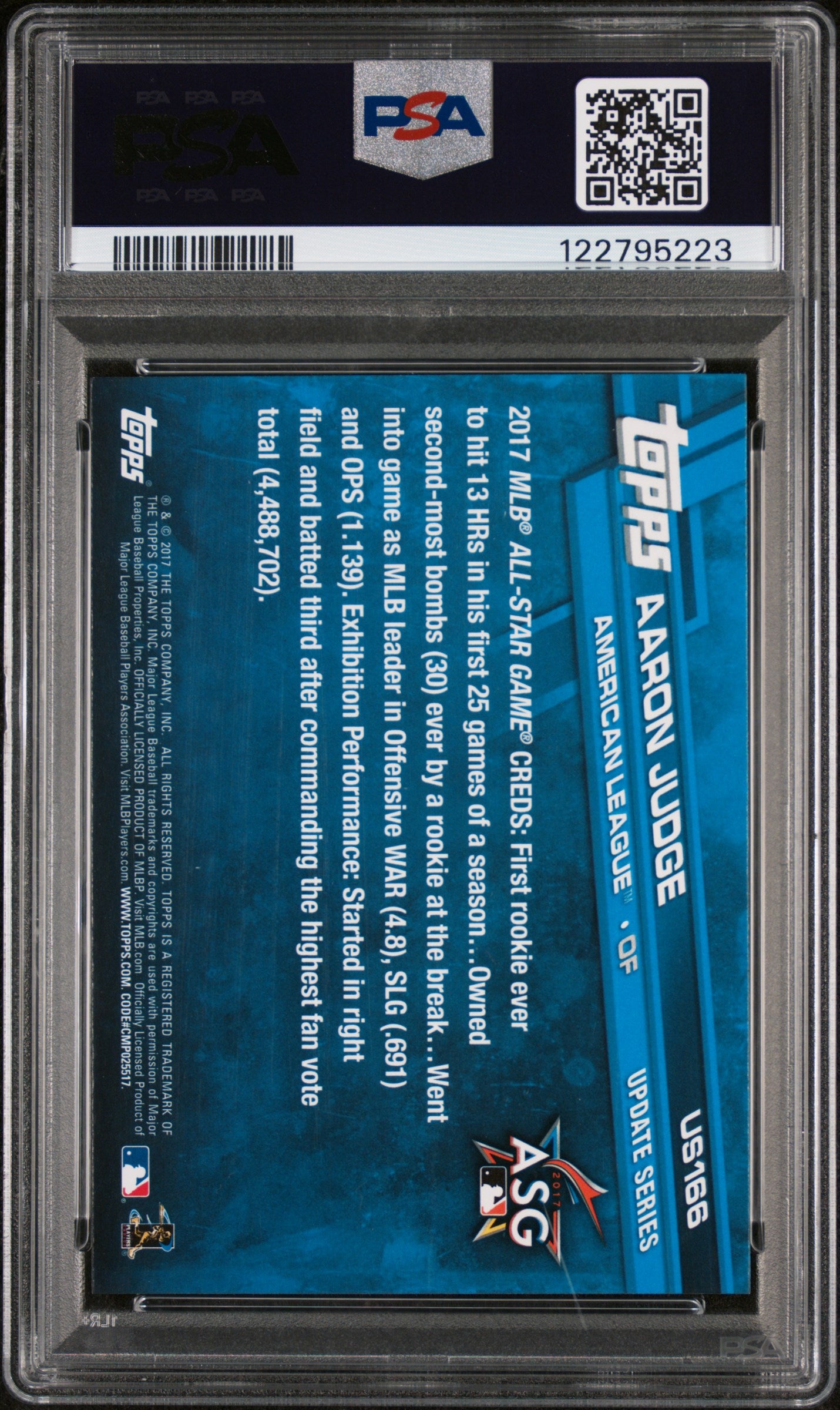 2017 Topps Update Aaron Judge #US166 RC PSA 9