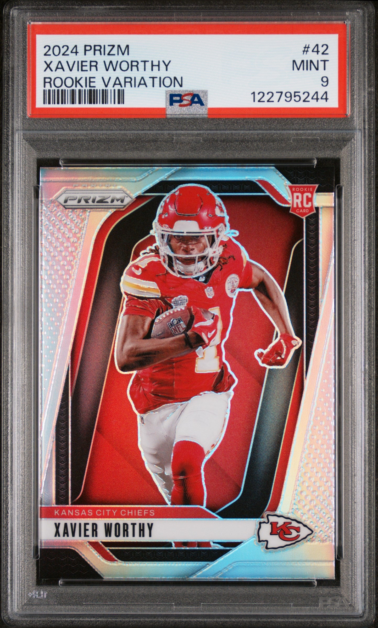 2024 Panini Prizm Rookie Variation Xavier Worthy #42 RC PSA 9