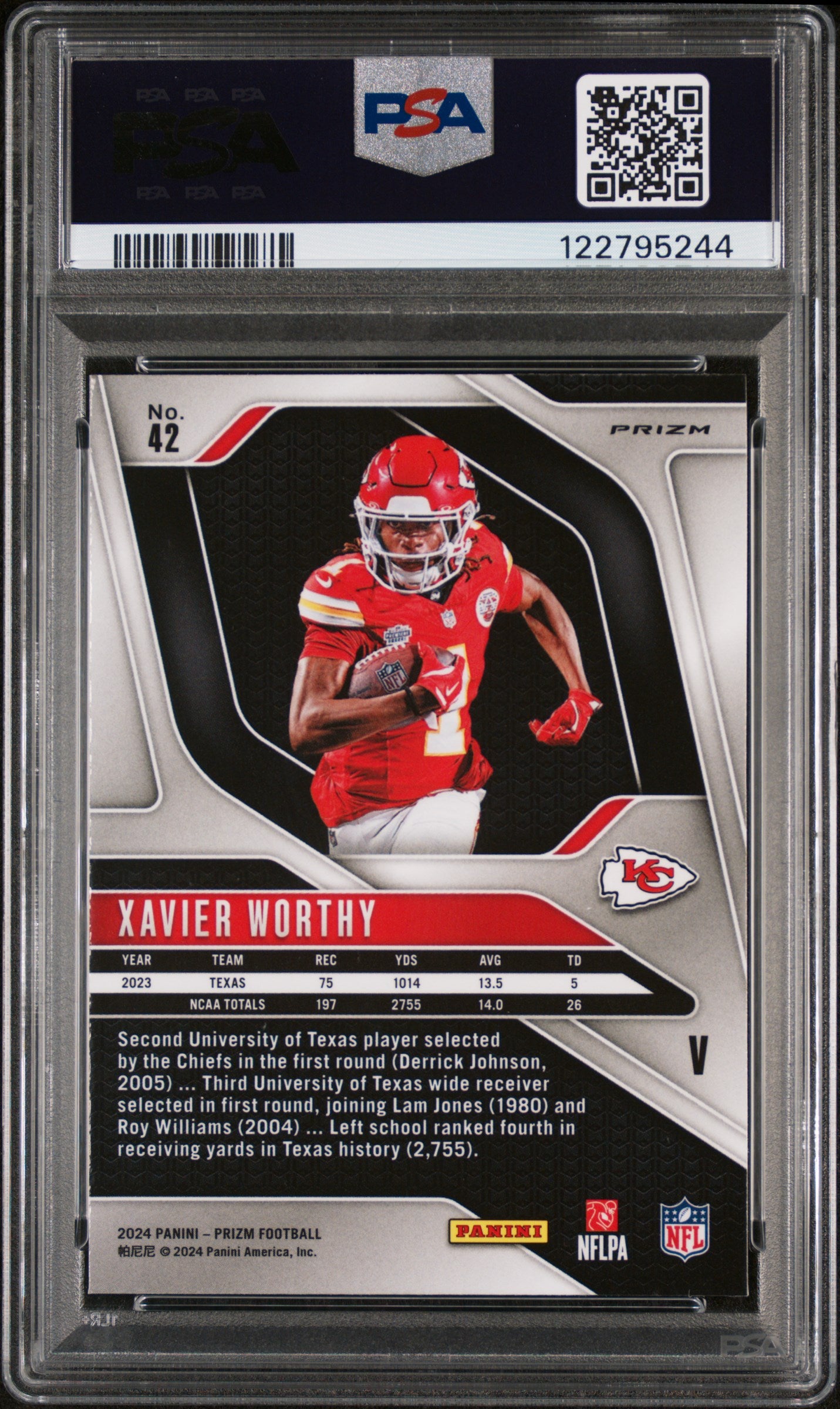 2024 Panini Prizm Rookie Variation Xavier Worthy #42 RC PSA 9