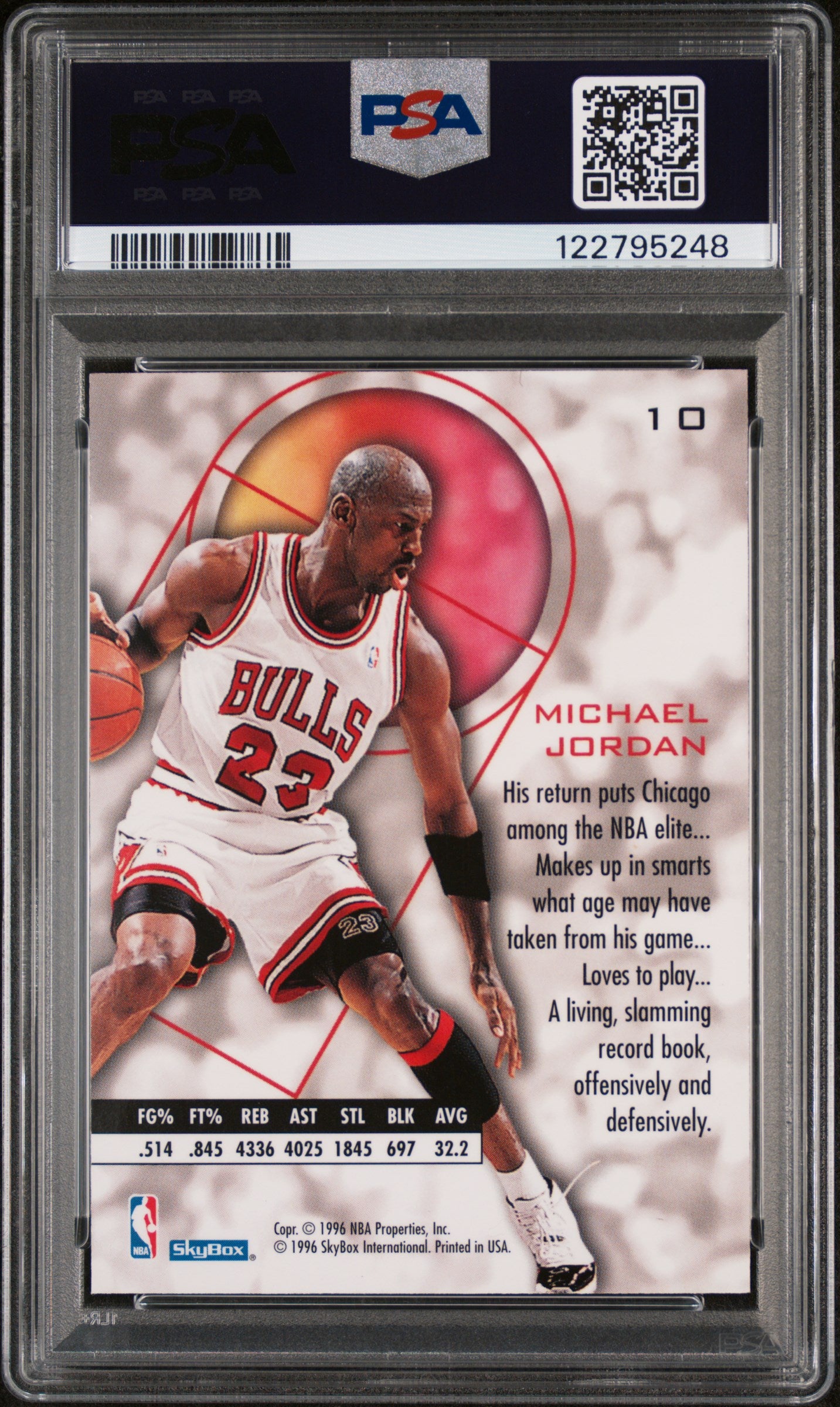 1995 SkyBox E-XL Michael Jordan #10 PSA 9
