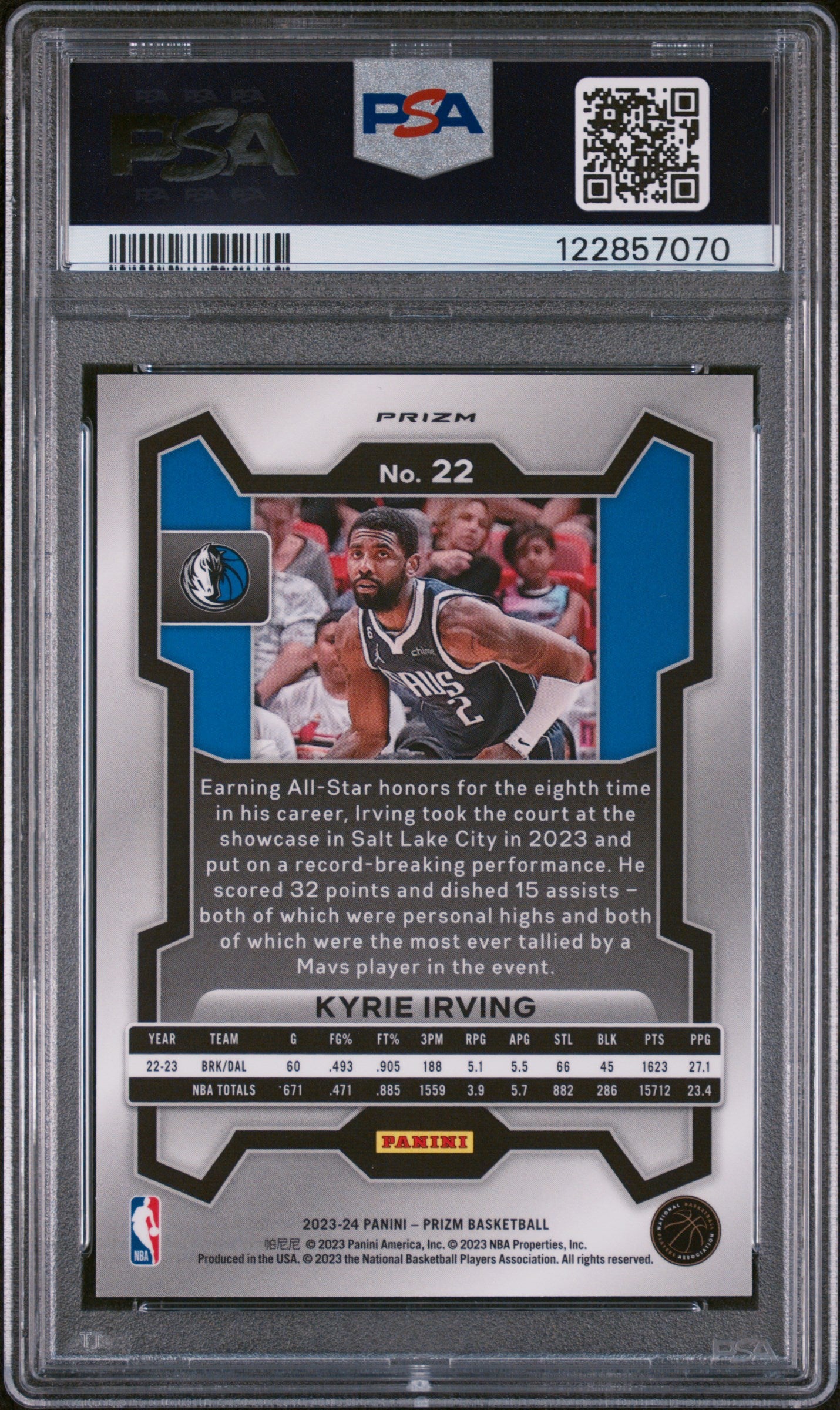 2023 Panini Prizm King Snake Kyrie Irving #22 PSA 10