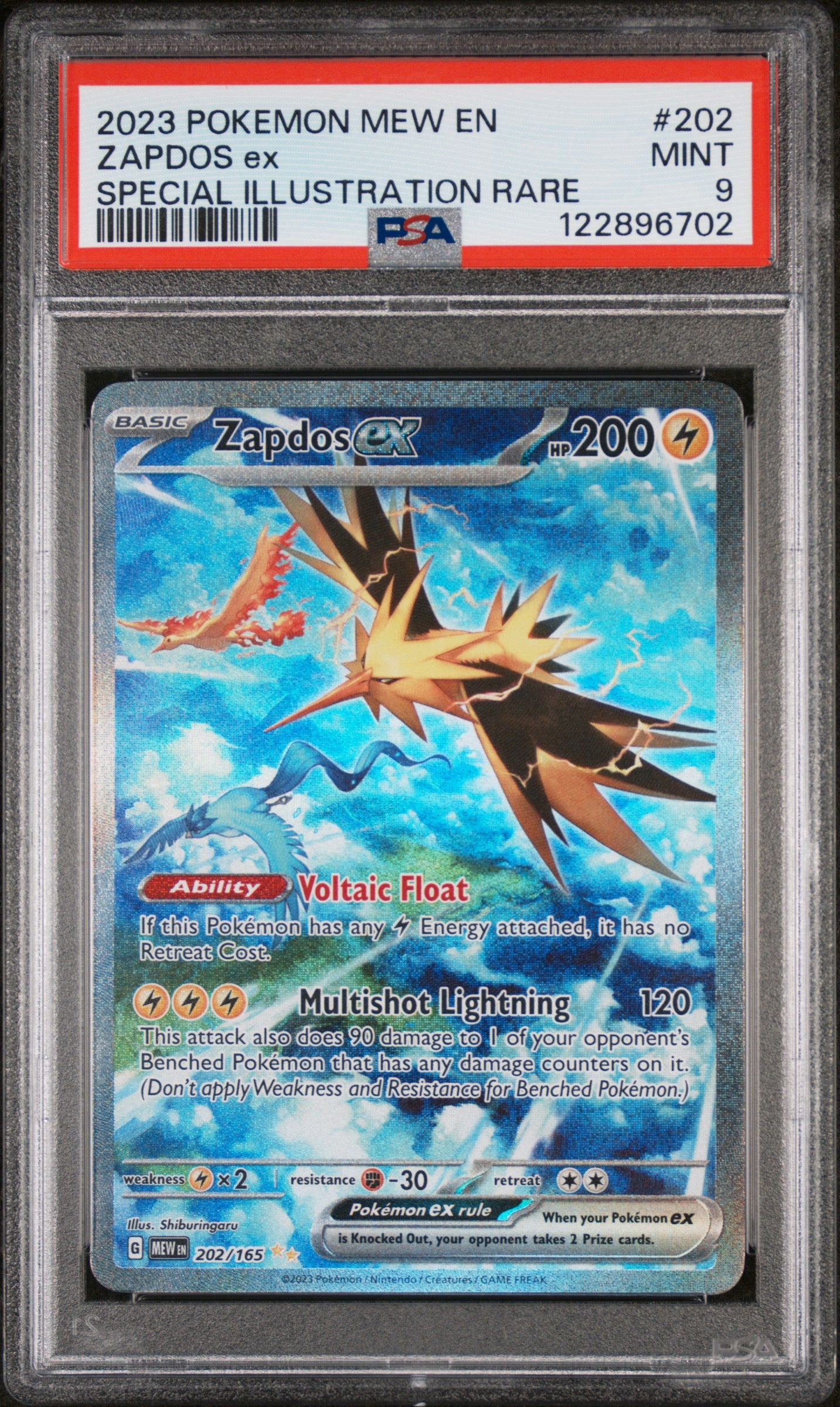 2023 Pokemon #202 Zapdos ex Special Illustration Rare PSA 9