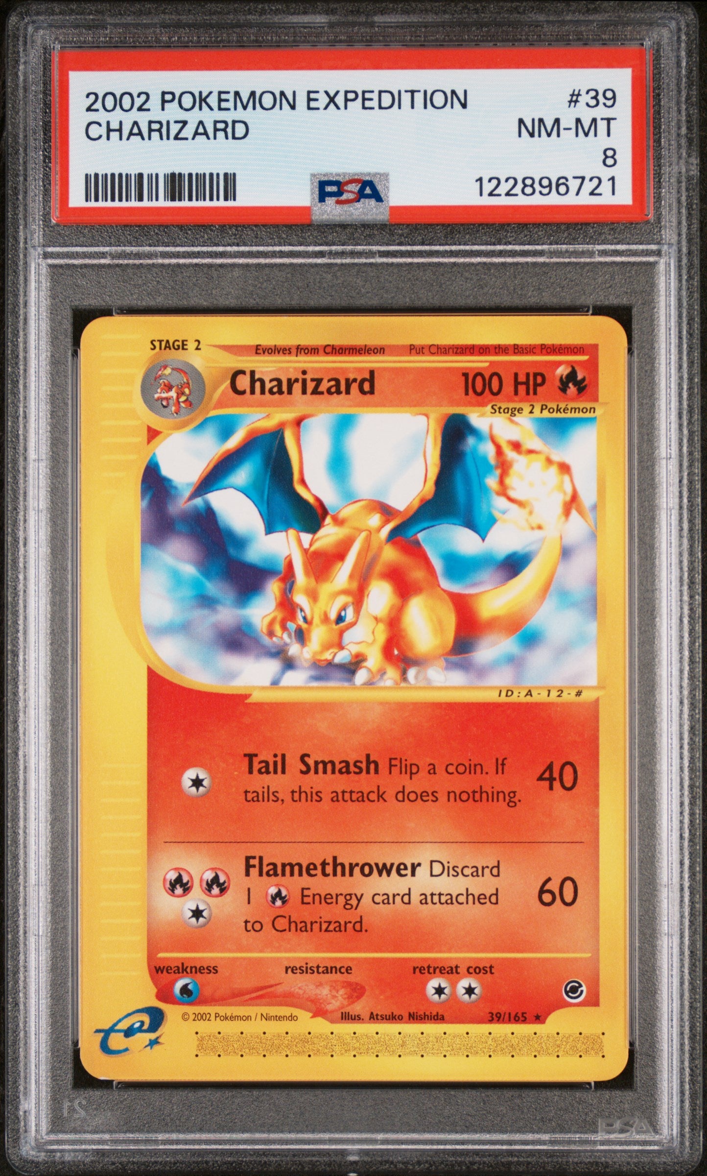 2002 Pokémon Expedition Base Set Charizard #39/165 PSA 8
