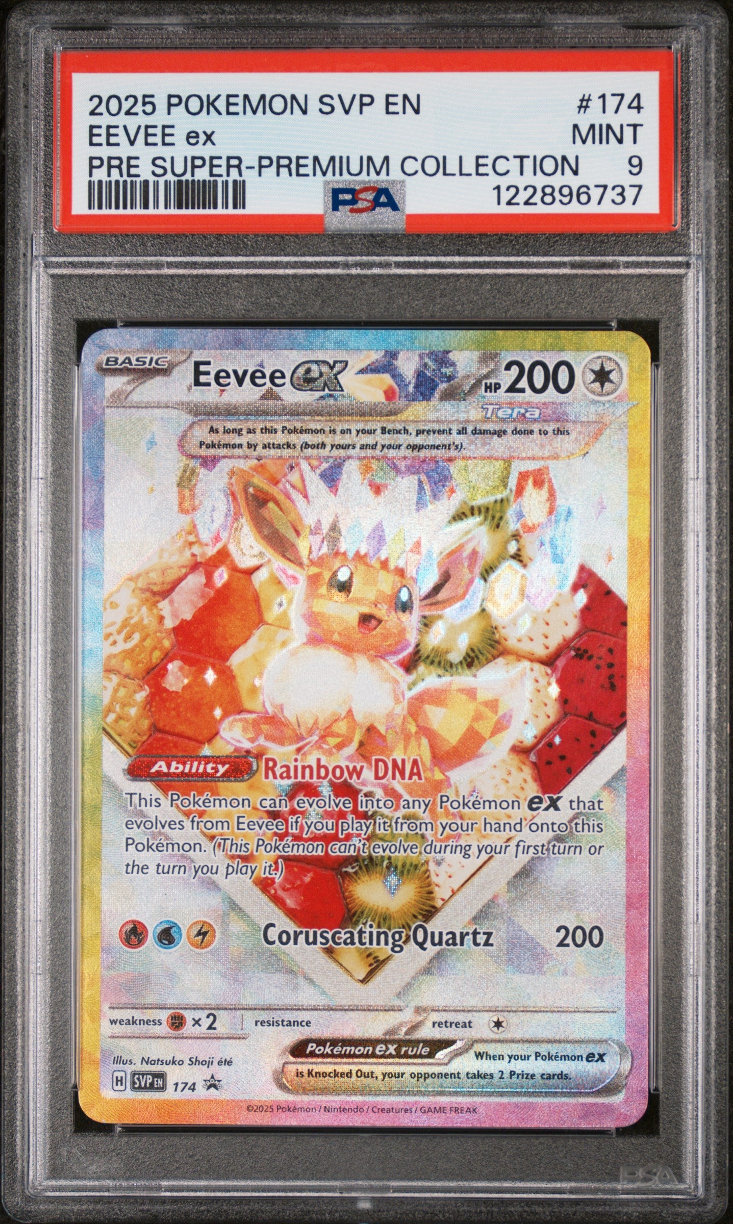 2025 Pokemon #174 Eevee ex Pre Super-Premium Collection PSA 9