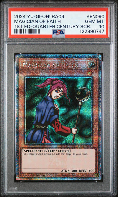 Yu-Gi-Oh! Magician of Faith #EN090 1st Ed-Quarter Century PSA 10