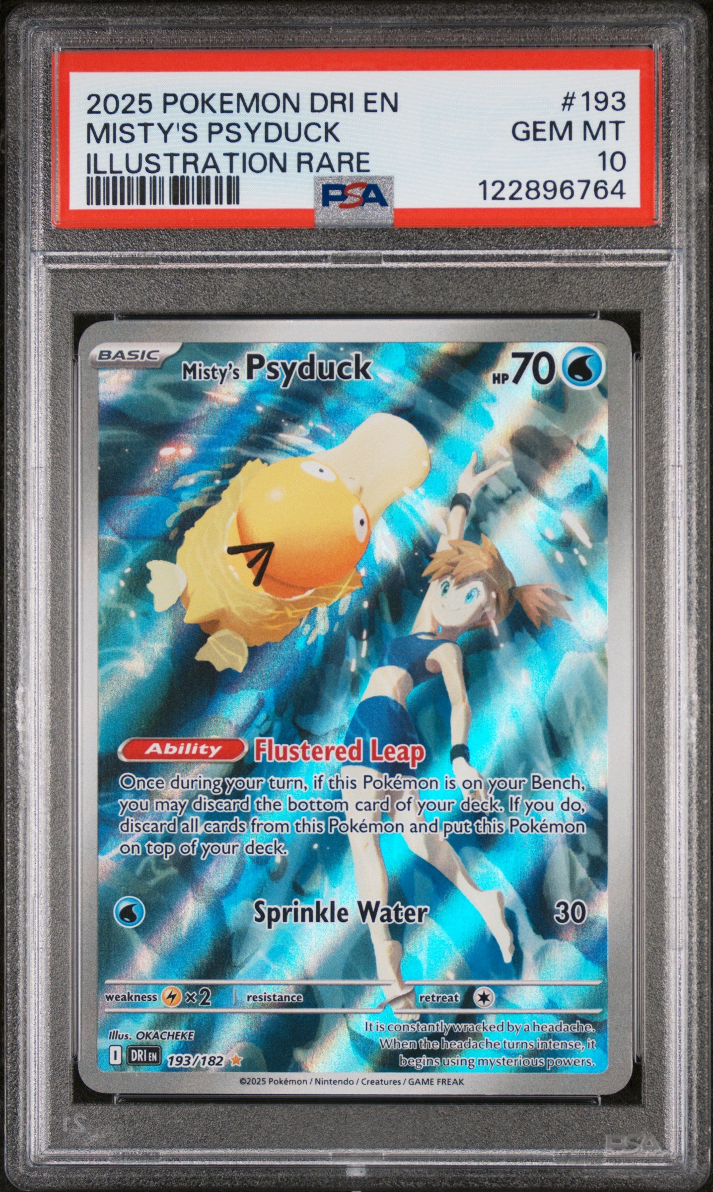 2025 Pokemon #193/182 Misty's Psyduck Illustration Rare 122896764 PSA 10