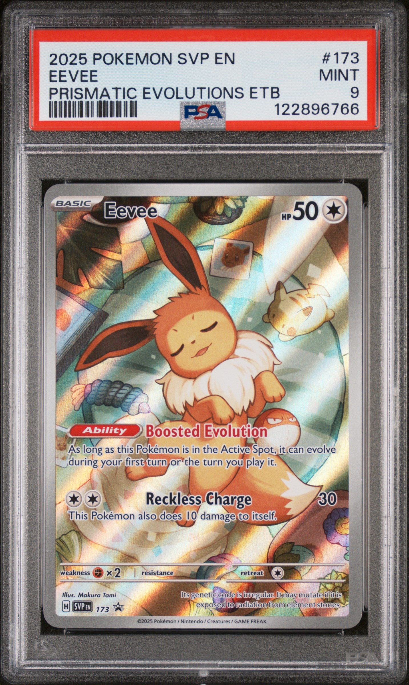 2025 Pokemon SVP EN Prismatic Evolutions ETB Eevee #173 PSA 9