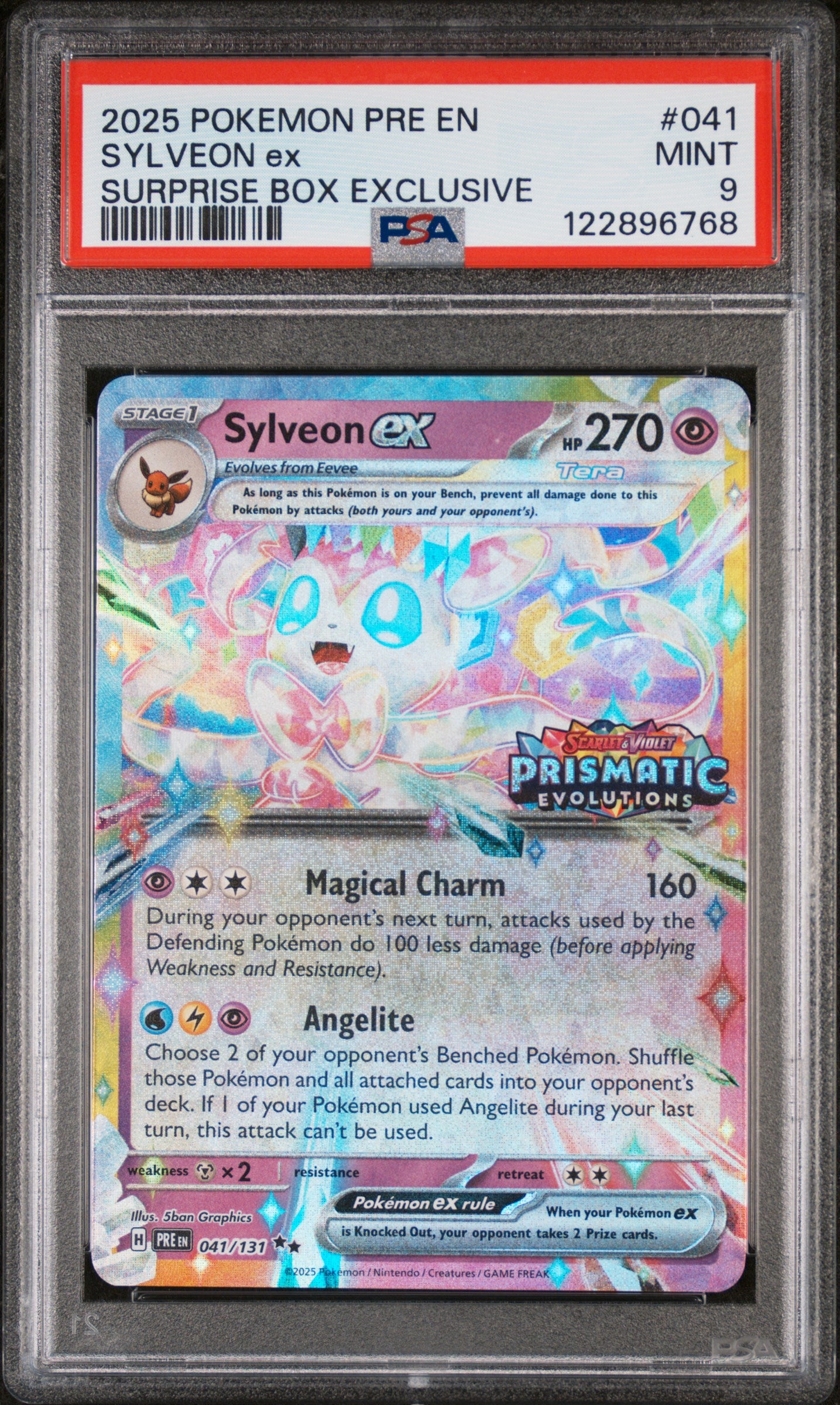 2025 Scarlet & Violet #041/131 Sylveon ex Prismatic Evolutions PSA 9