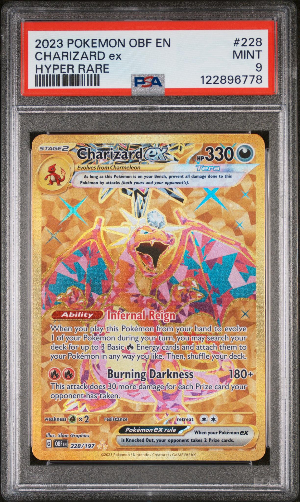 2023 Pokemon #228 Charizard ex Hyper Rare PSA 9