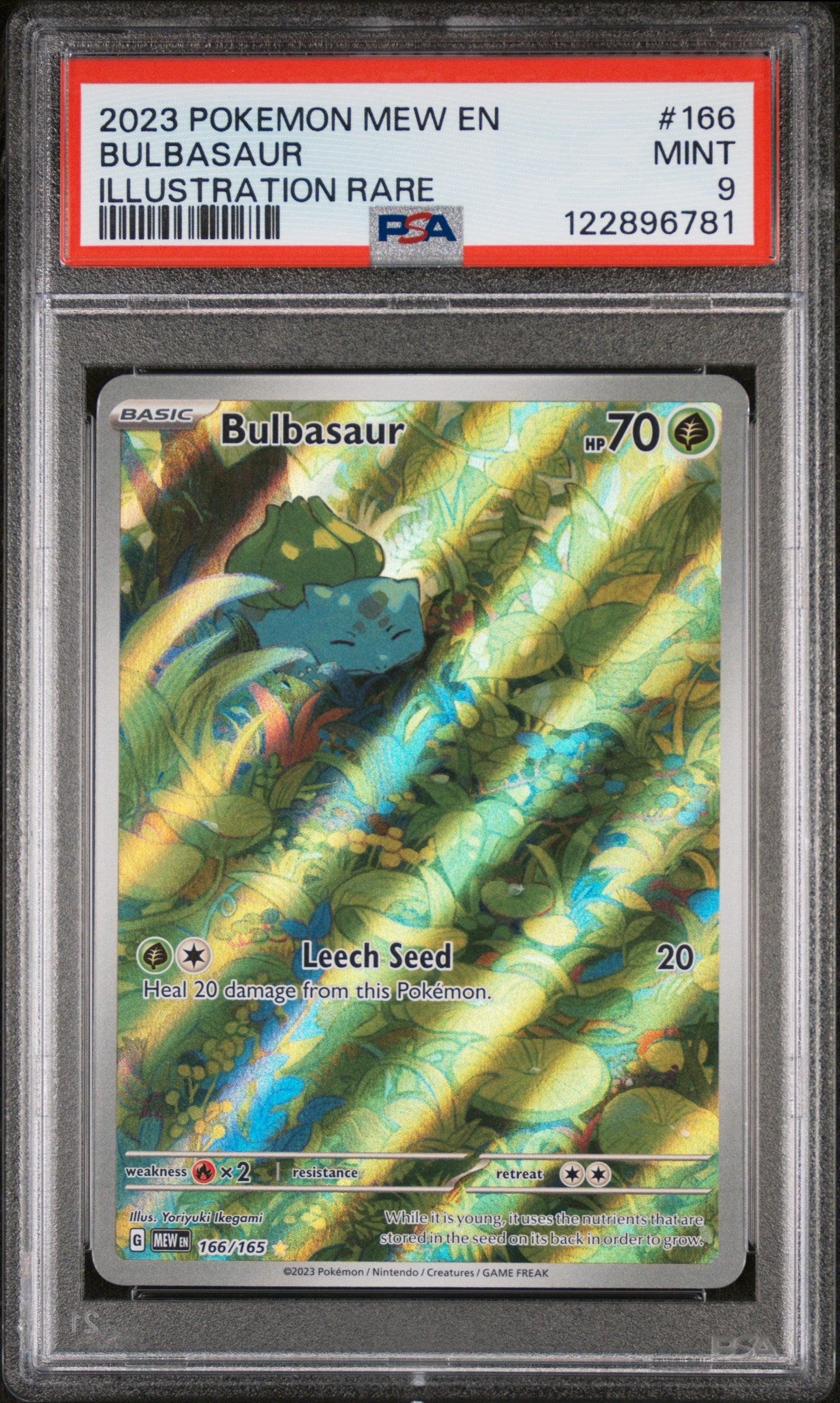 2023 Pokémon Scarlet & Violet 151 Illustration Rare Bulbasaur #166/165 PSA 9