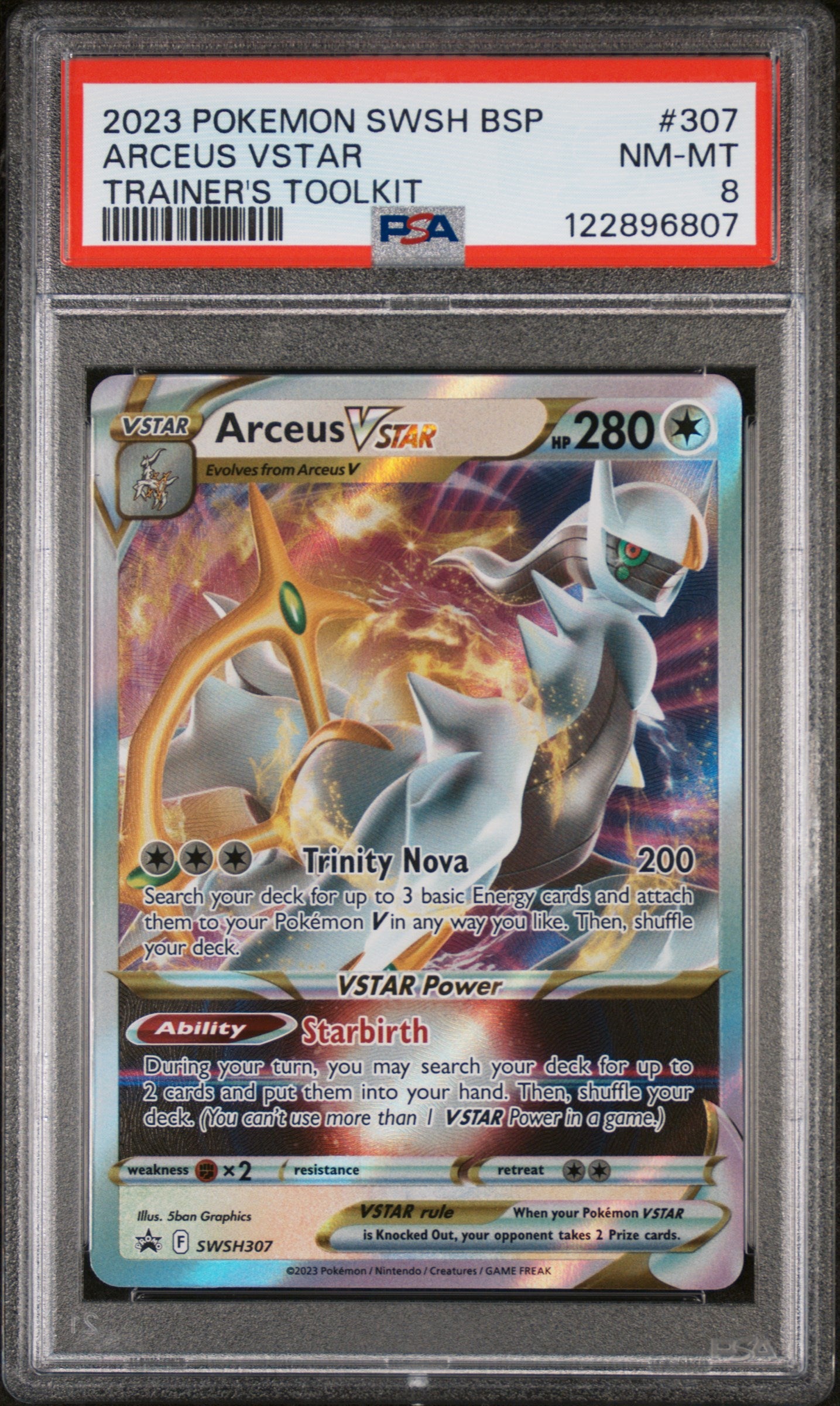 2023 Pokemon SWSH BSP VSTAR Arceus #SWSH307 Promo PSA 8