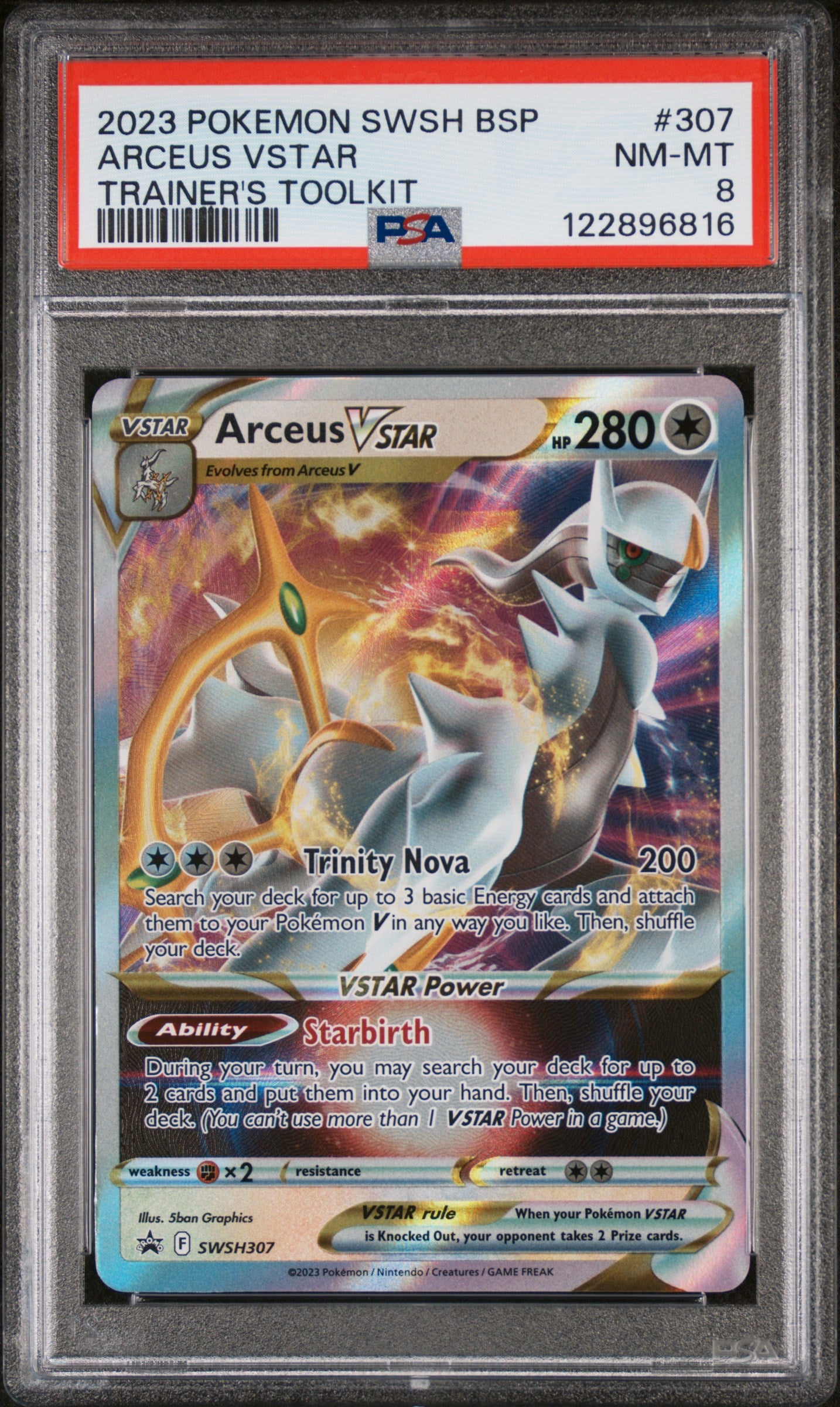 2023 Pokemon SWSH Black Star Promo Trainer's Toolkit Arceus VSTAR #SWSH307 PSA 8