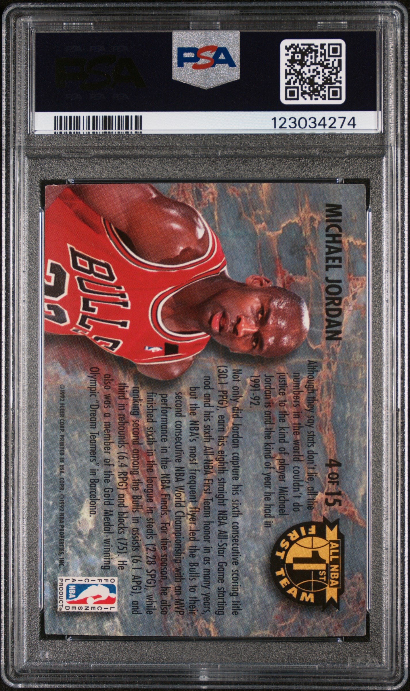 1992 Ultra All-Nba Michael Jordan #4 PSA 9
