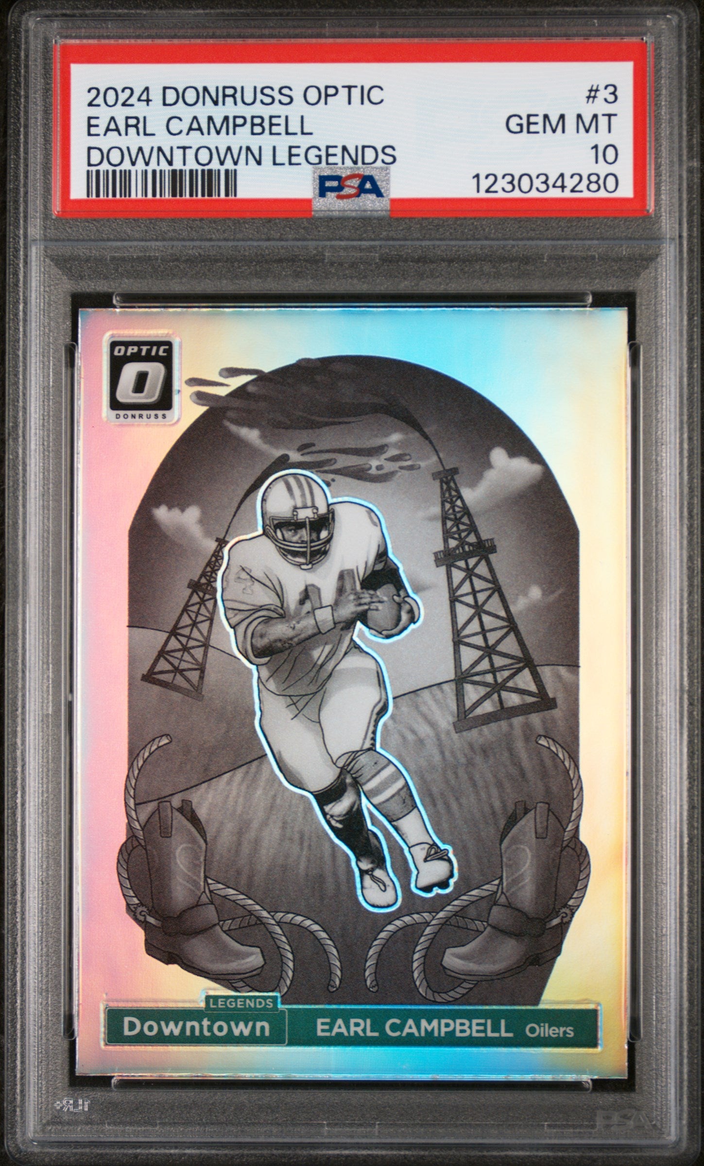 2024 Optic Downtown Legends Earl Campbell #3 PSA 10
