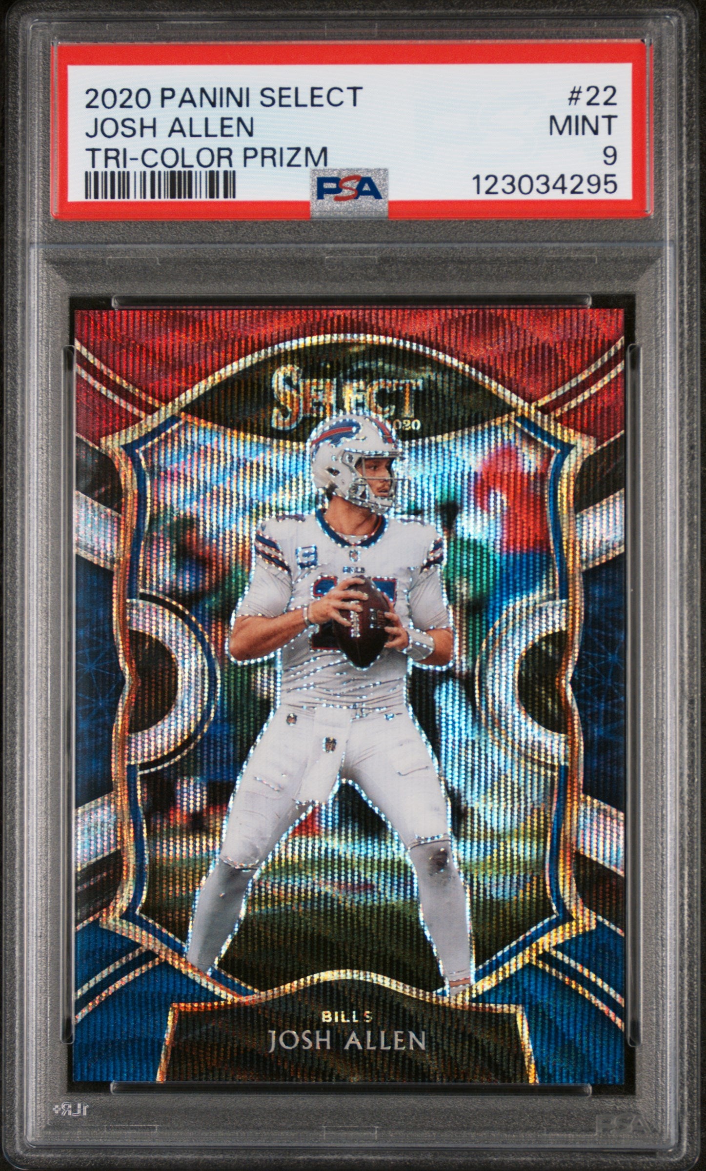 2020 Panini Select Prizm Tri Color Josh Allen #22 /199 PSA 9