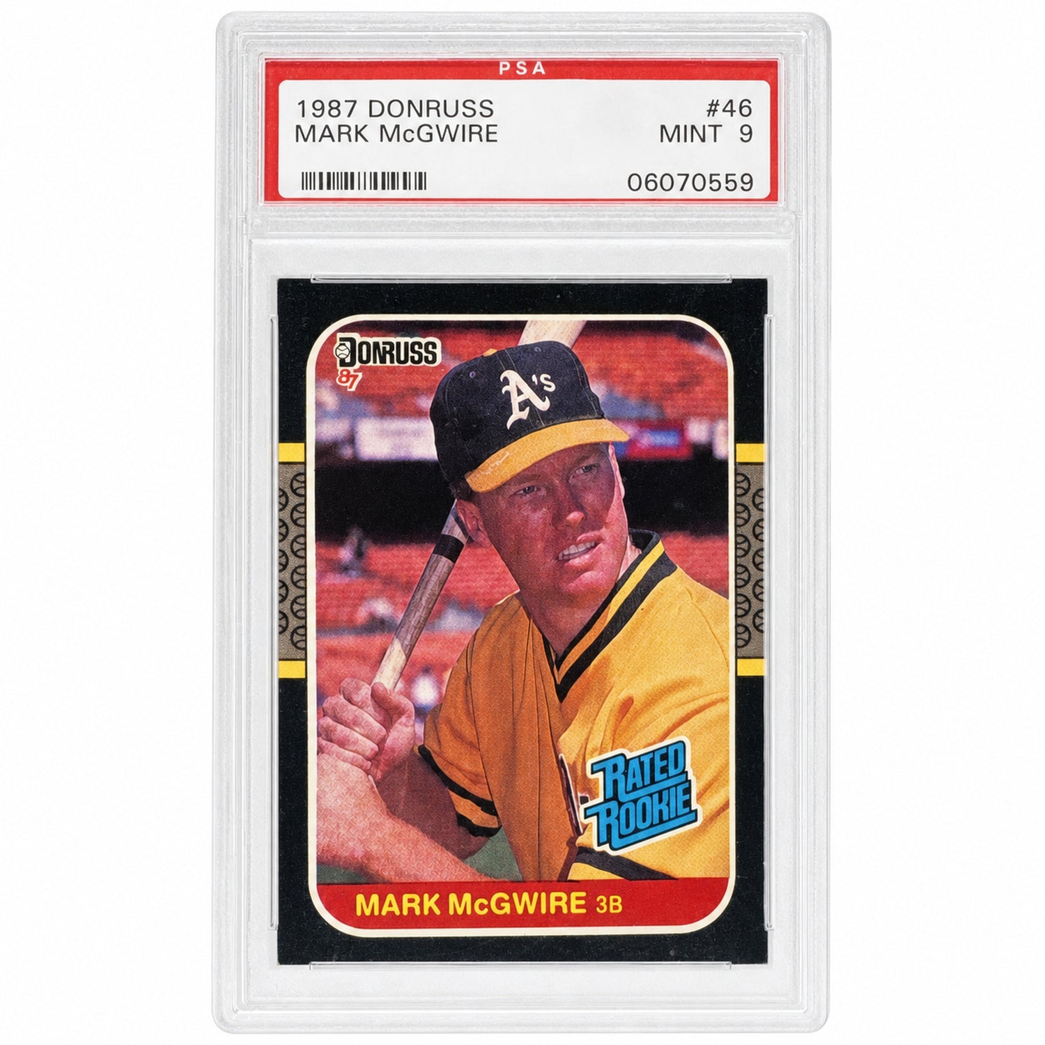 1987 Donruss Rated Rookie Mark Mcgwire #46 PSA 9