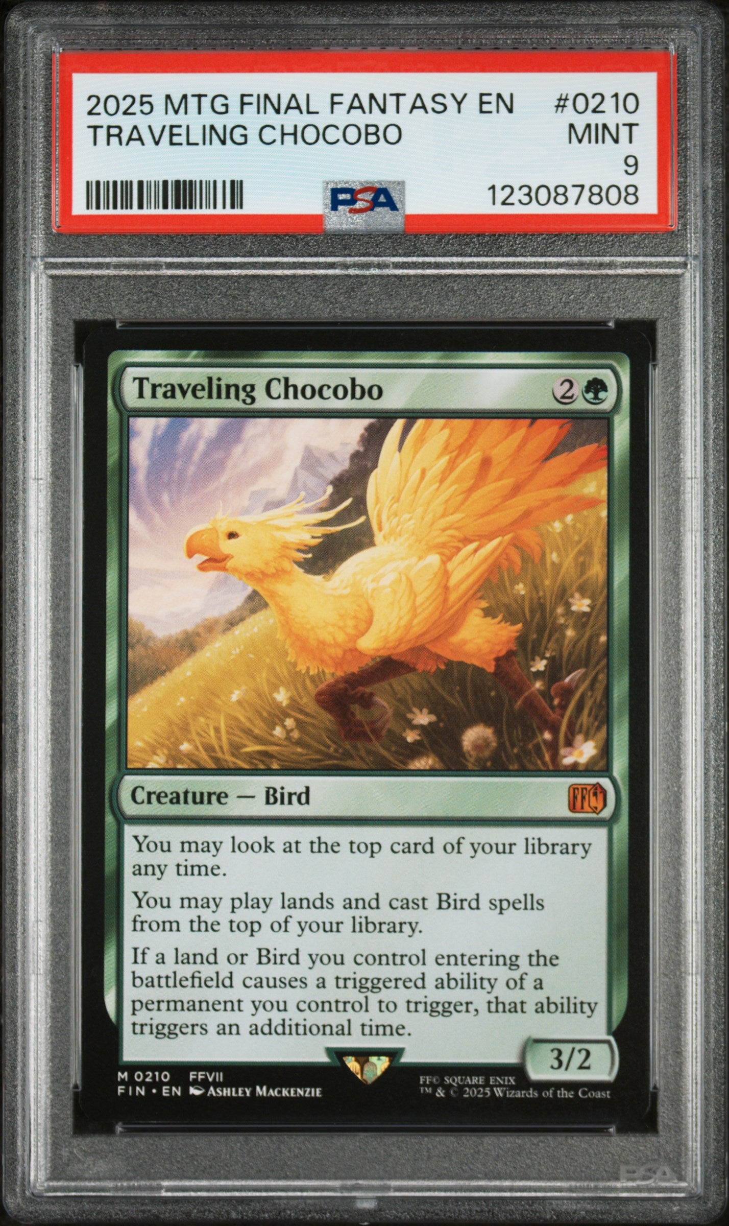 2025 Magic the Gathering Final Fantasy Traveling Chocobo #0210 PSA 9