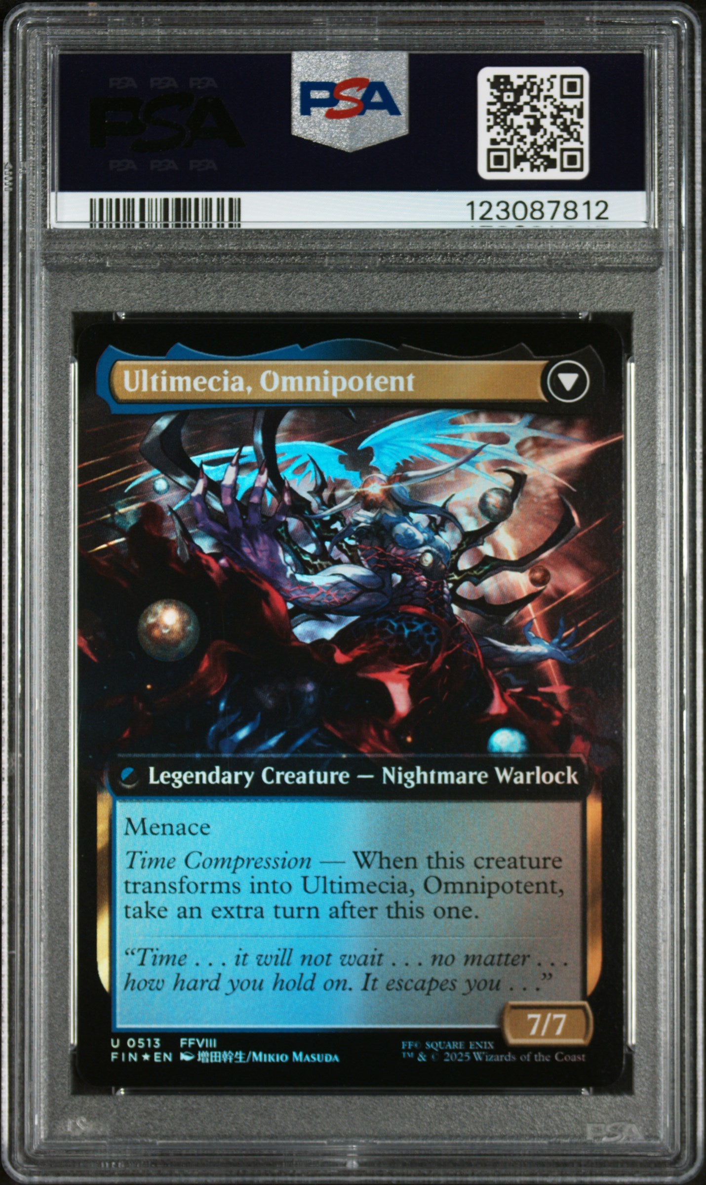 2025 Magic the Gathering Final Fantasy Extended Art-Foil Ultimecia, Omnipotent/Ultimecia, Time Sorceress #0513 /5 PSA 10