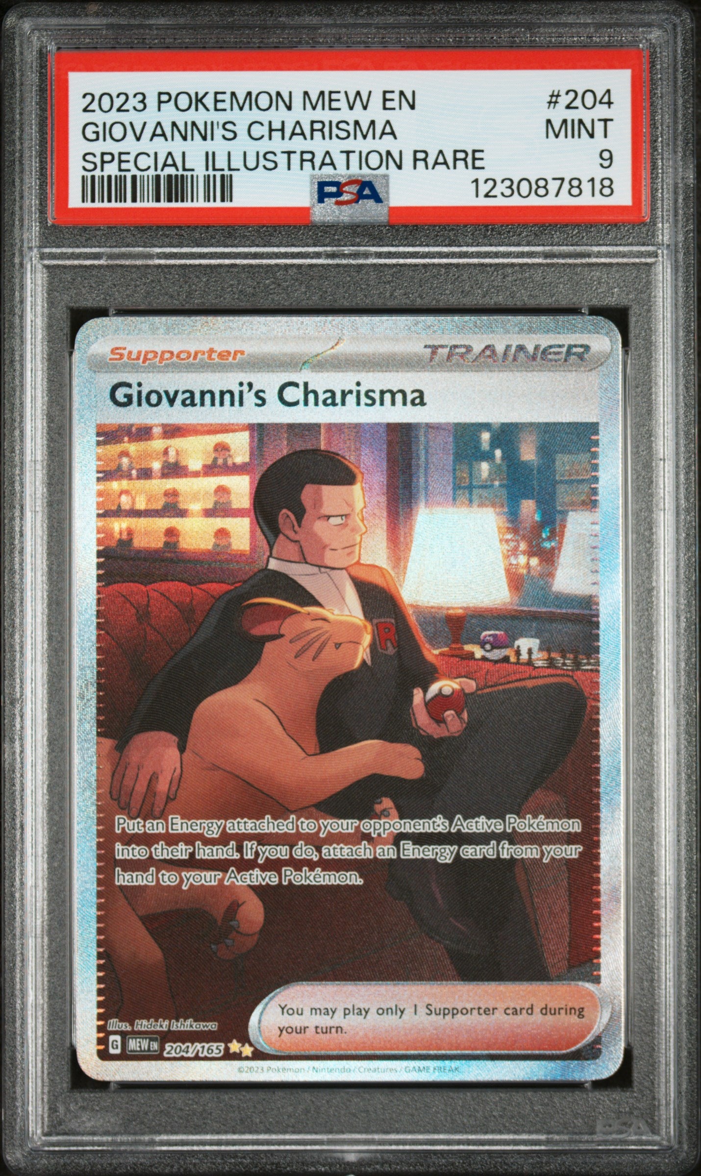 2023 Pokemon Scarlet and Violet 151 Special Illustration Rare Giovanni's Charisma #204 PSA 9