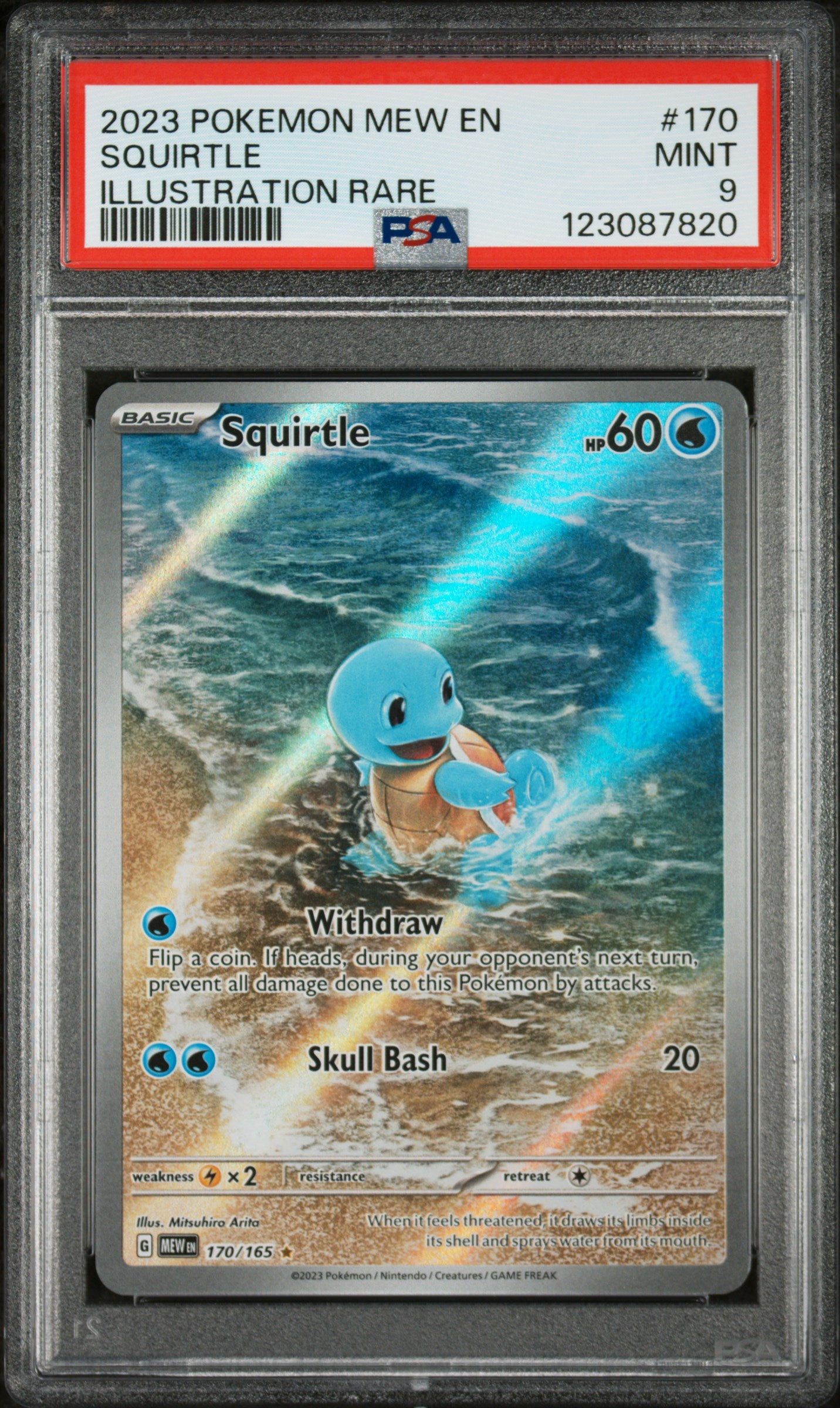 2023 Pokemon Scarlet and Violet 151 Illustration Rare Squirtle #170 PSA 9