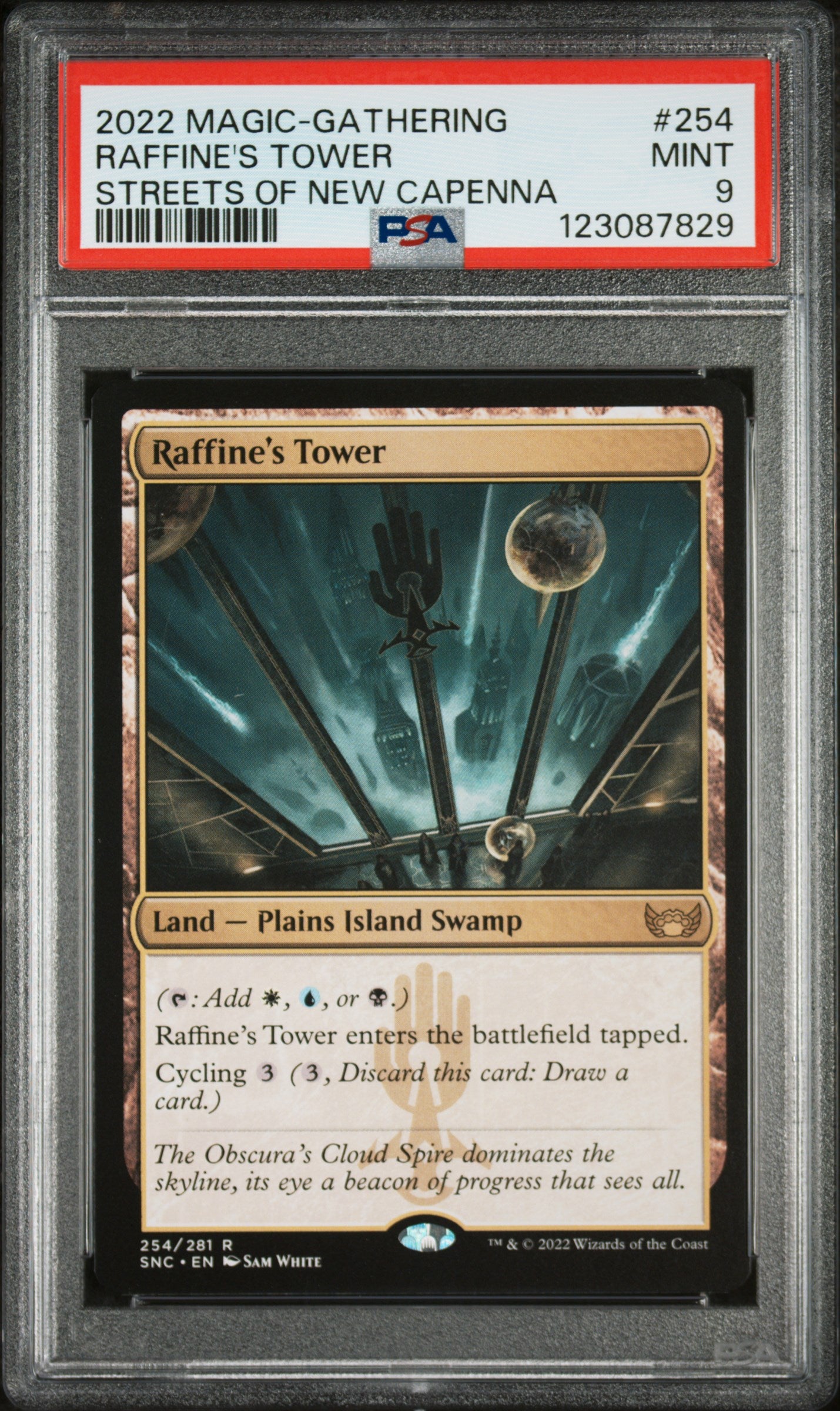 2022 Magic the Gathering Streets of New Capenna Streets of New Capenna Raffine's Tower #254 PSA 9