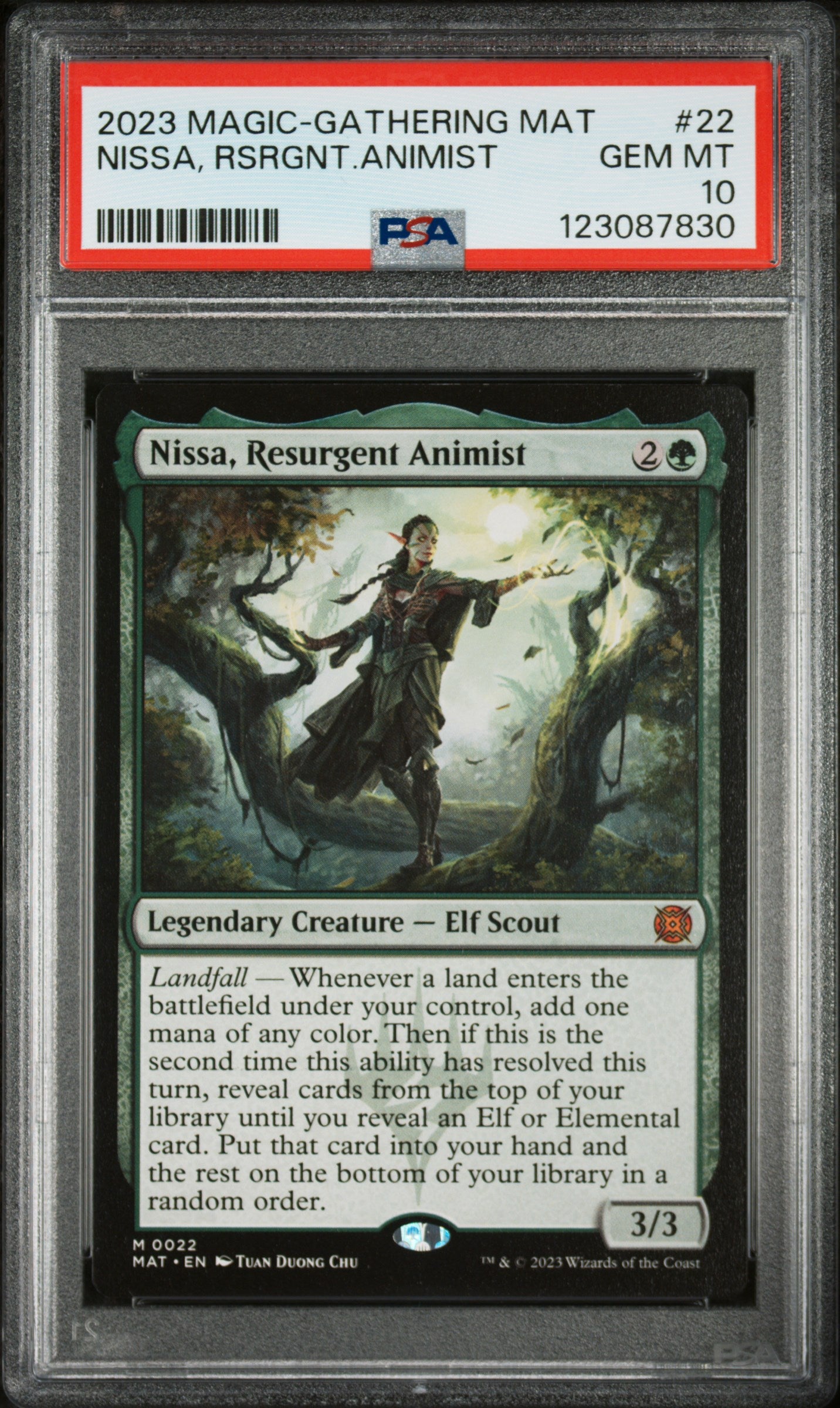 2023 Magic the Gathering March of the Machine: the Aftermath Nissa Resurgent Animist #22 PSA 10