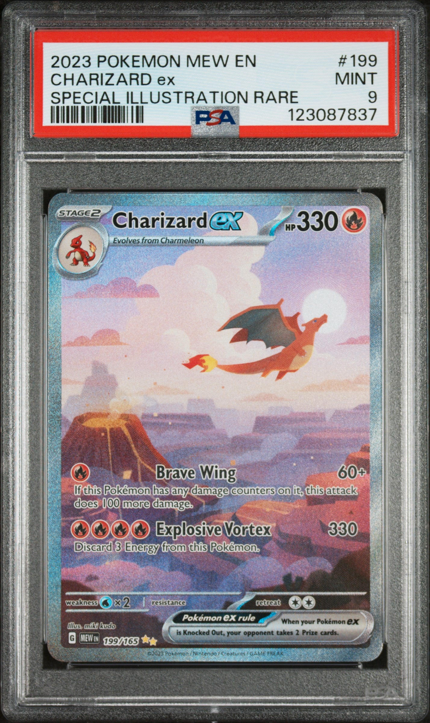 2023 Pokemon Scarlet and Violet 151 Special Illustration Rare Charizard Ex #199 PSA 9