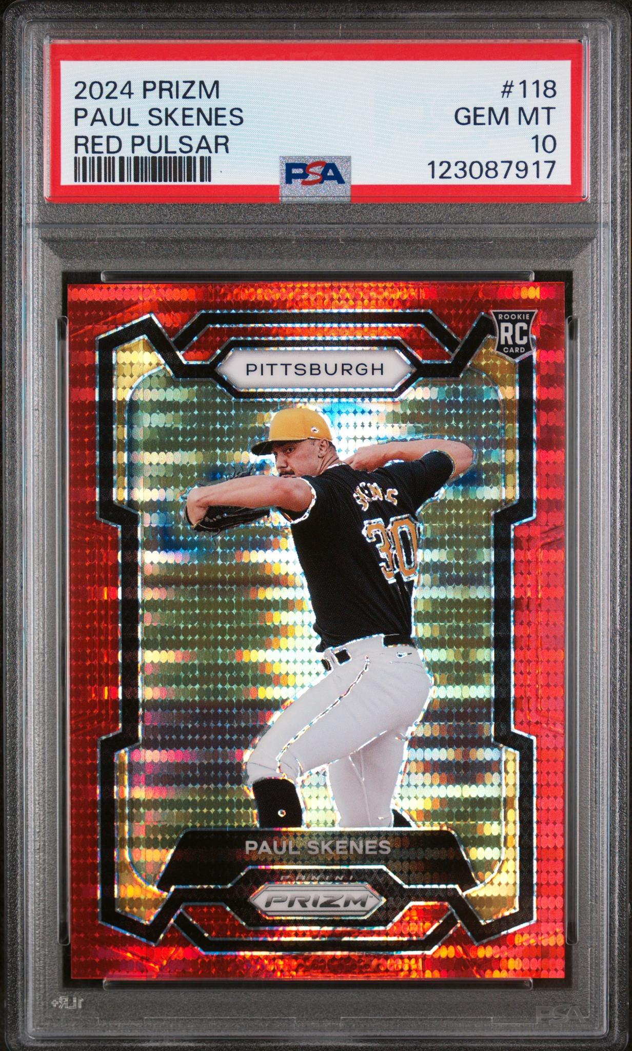 2024 Panini Prizm Red Pulsar Paul Skenes #118 /399 PSA 10