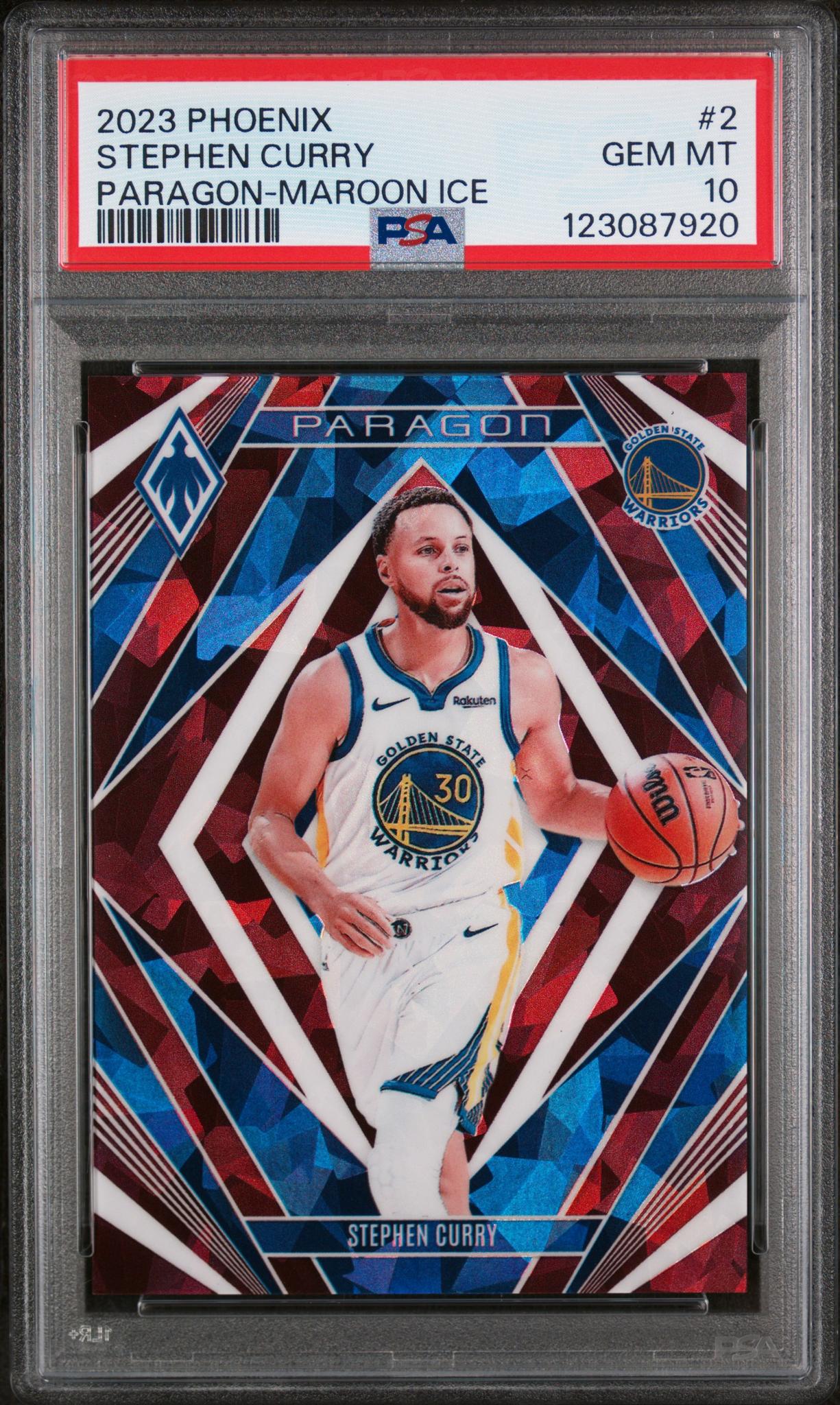2023 Panini Phoenix Paragon Maroon Ice Stephen Curry #2 /275 PSA 10