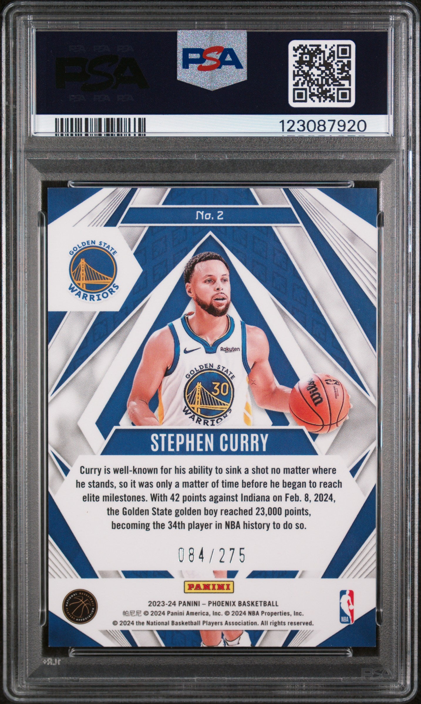 2023 Panini Phoenix Paragon Maroon Ice Stephen Curry #2 /275 PSA 10