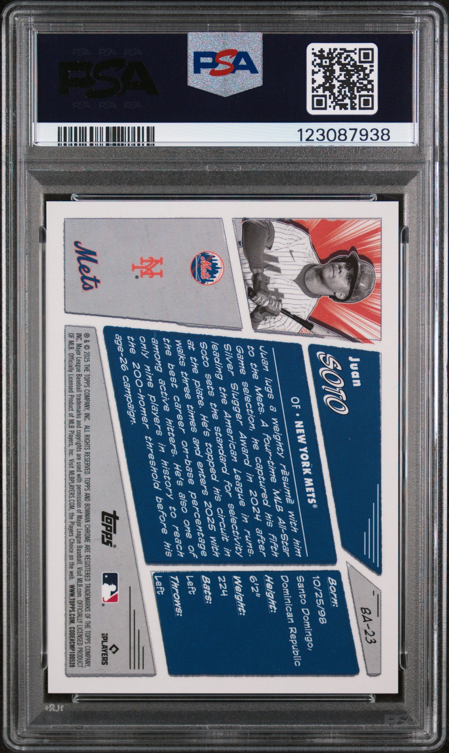 2025 Bowman Anime Juan Soto #BA23 PSA 10