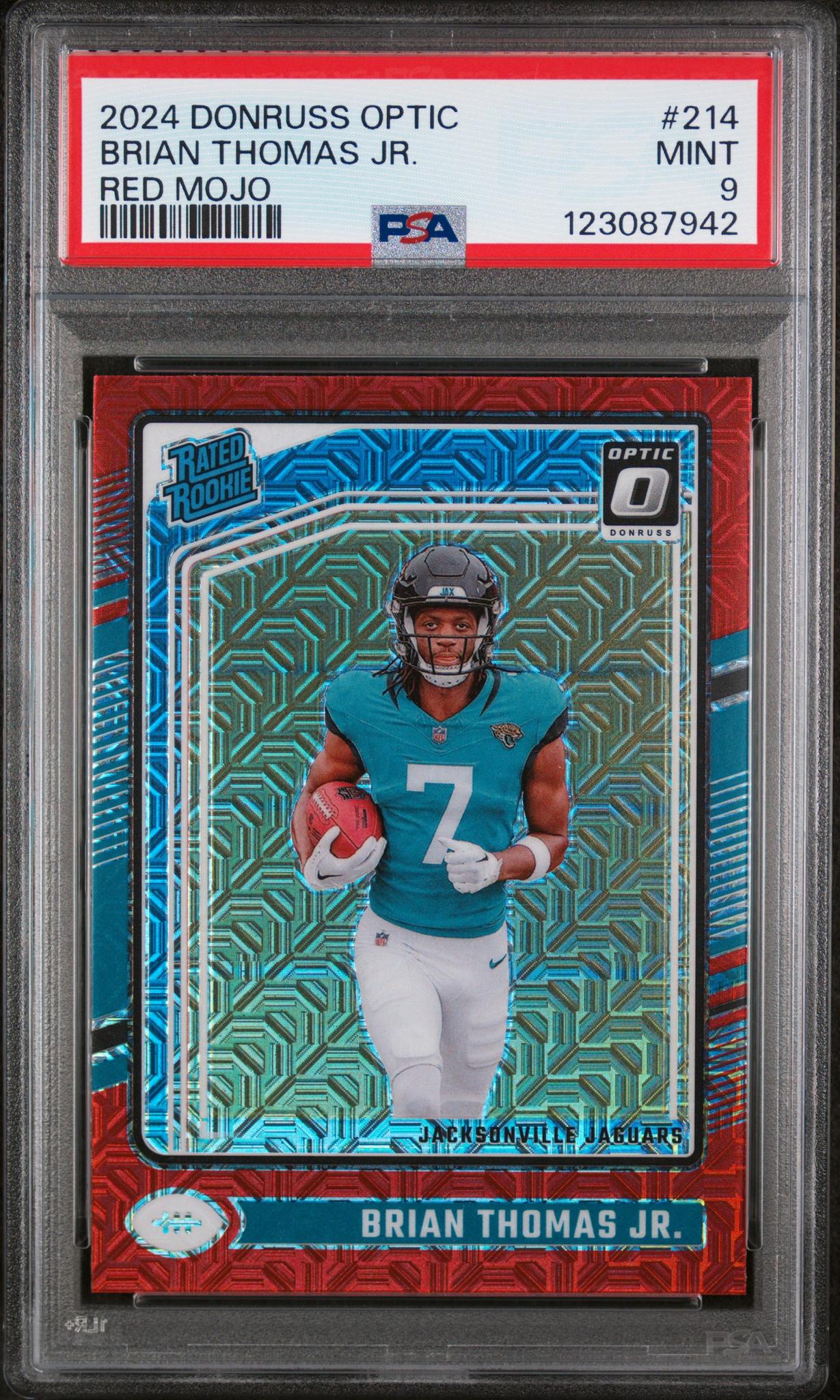 2024 Donruss Optic Red Mojo Brian Thomas Jr. #214 PSA 9