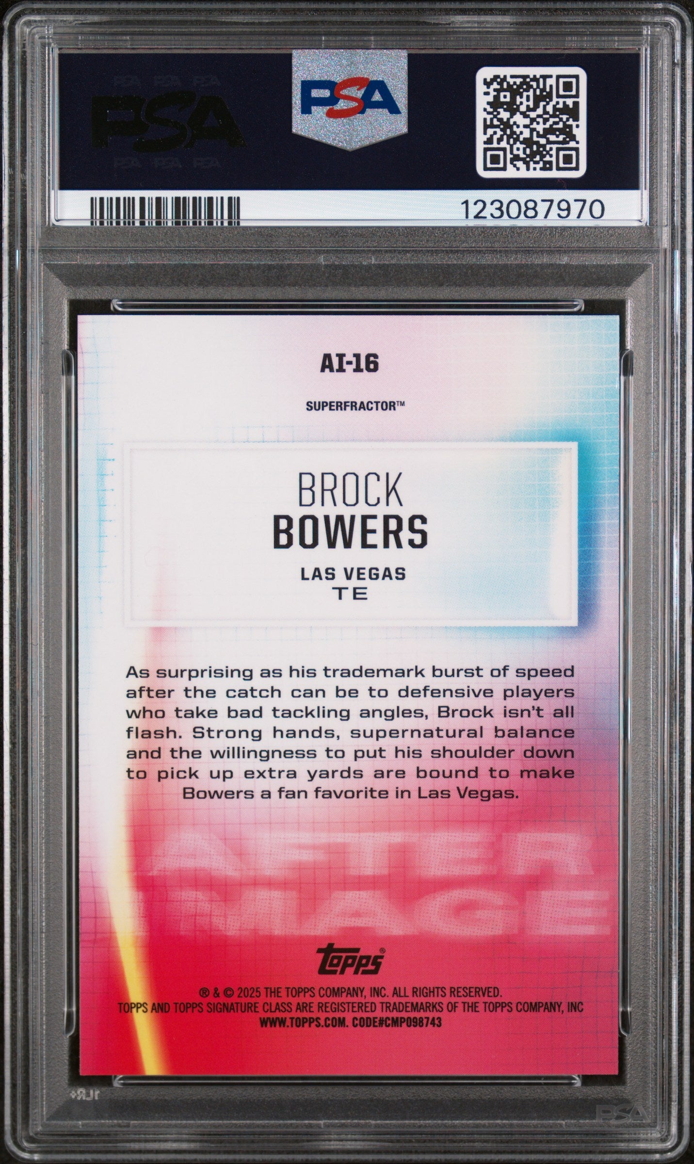 2024 Topps Signature Class After Image Superfractor 1/1 Brock Bowers #AI16 PSA 10