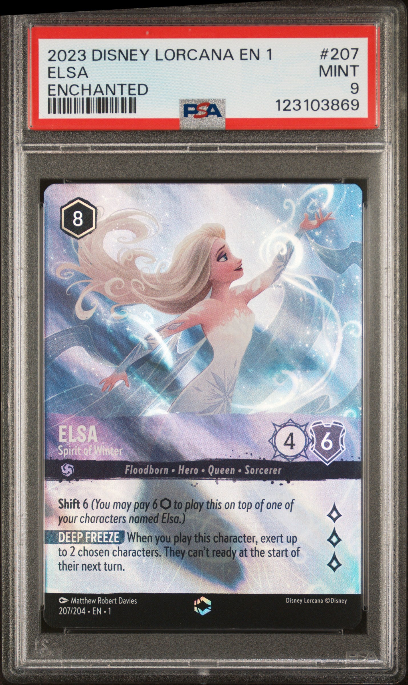 2023 Disney Lorcana The First Chapter Enchanted Elsa #207 PSA 9