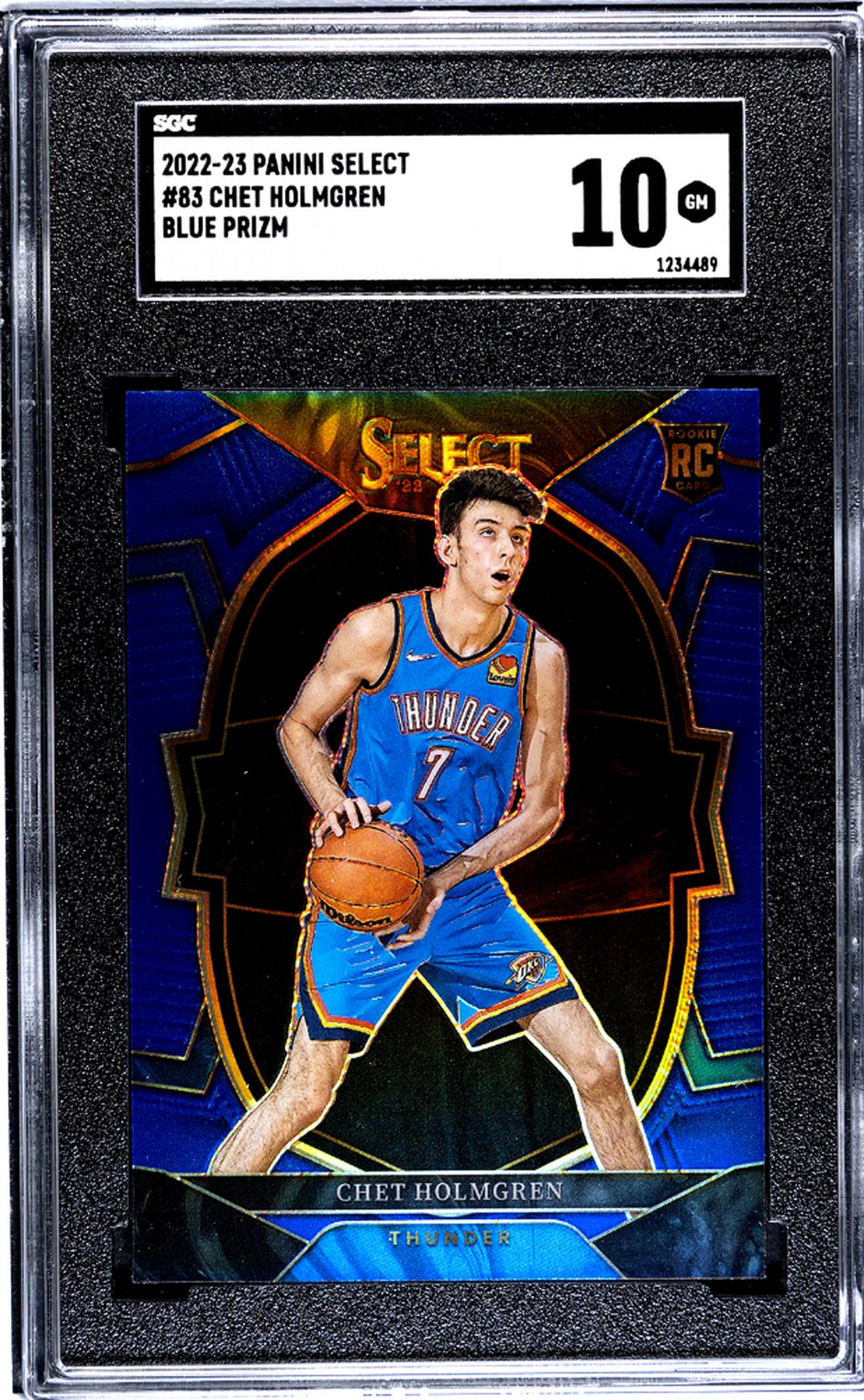 2022-23 Panini Select #83 Chet Holmgren Blue Prizm SGC 10