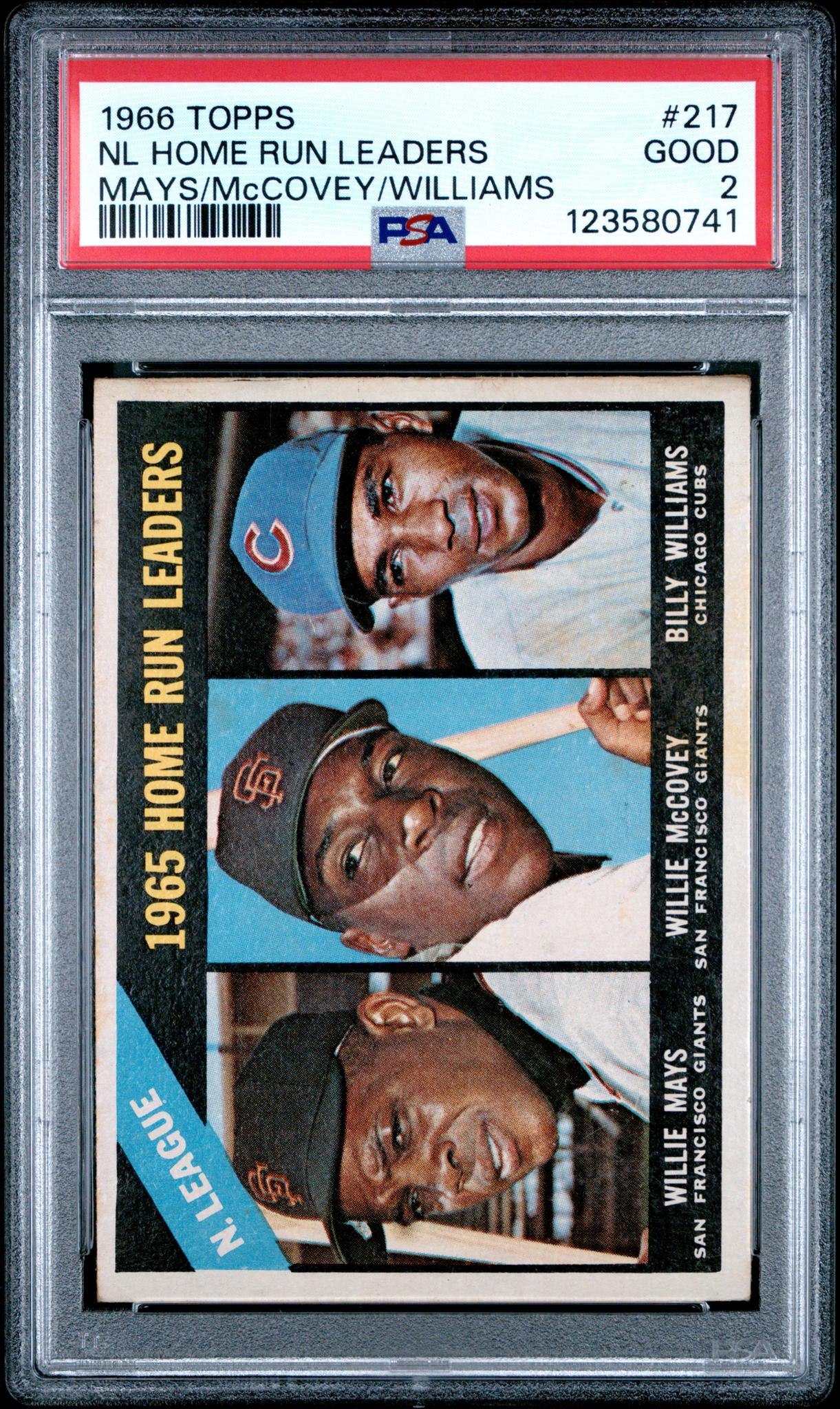 1966 Topps Billy Williams/Willie Mays/Willie Mccovey #217 PSA 2