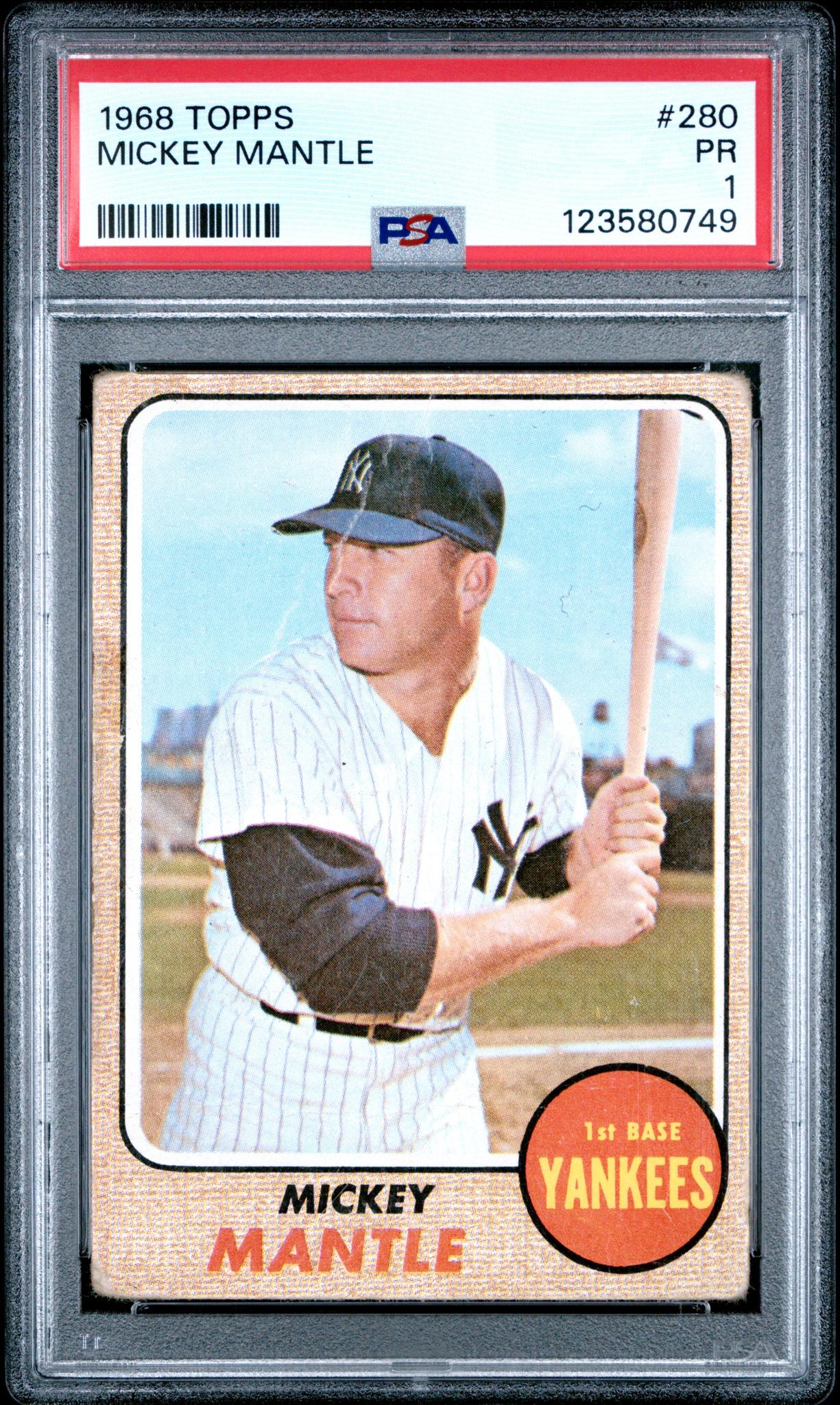 1968 Topps Mickey Mantle #280 PSA 1