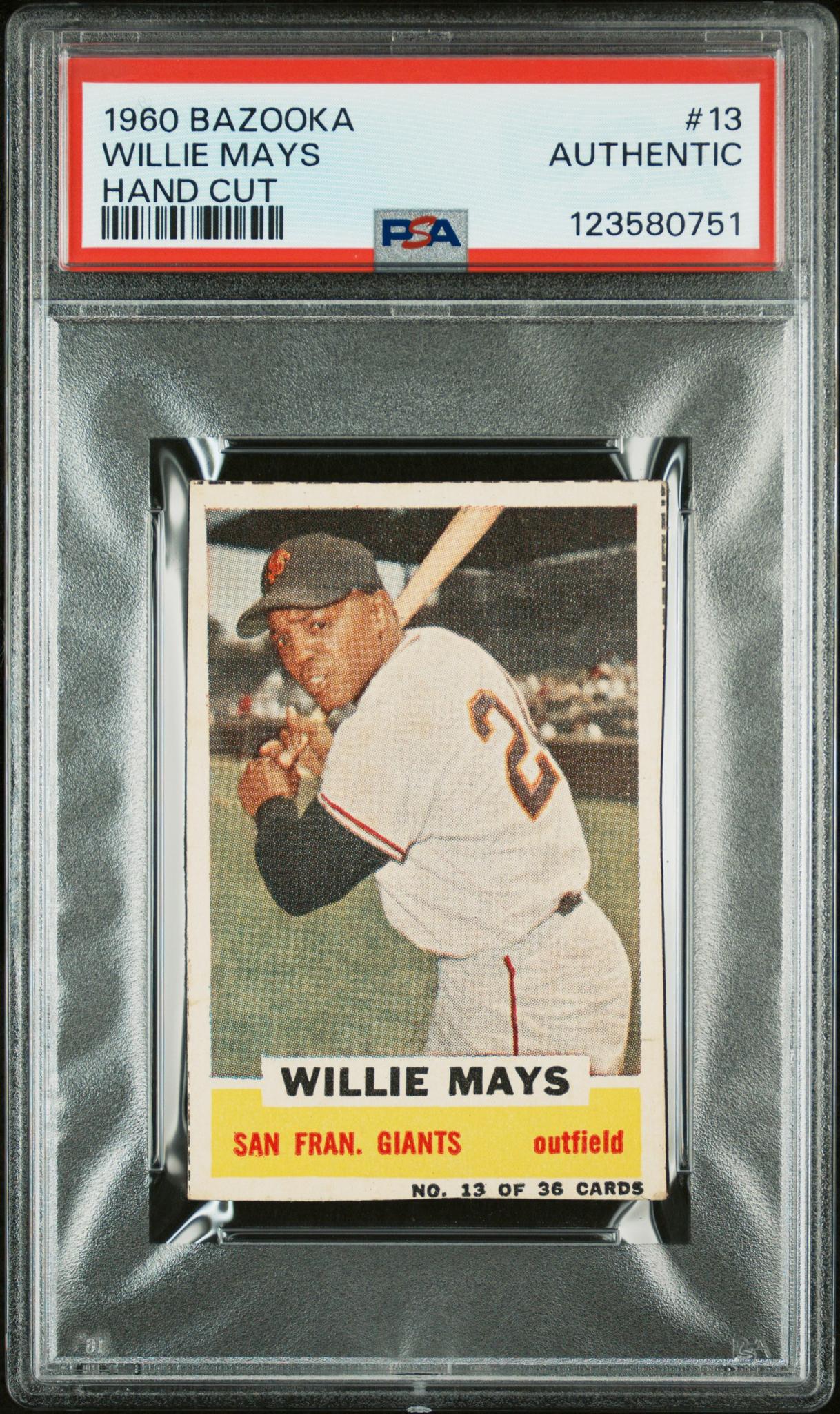1960 Bazooka Hand Cut Willie Mays #13 PSA 0