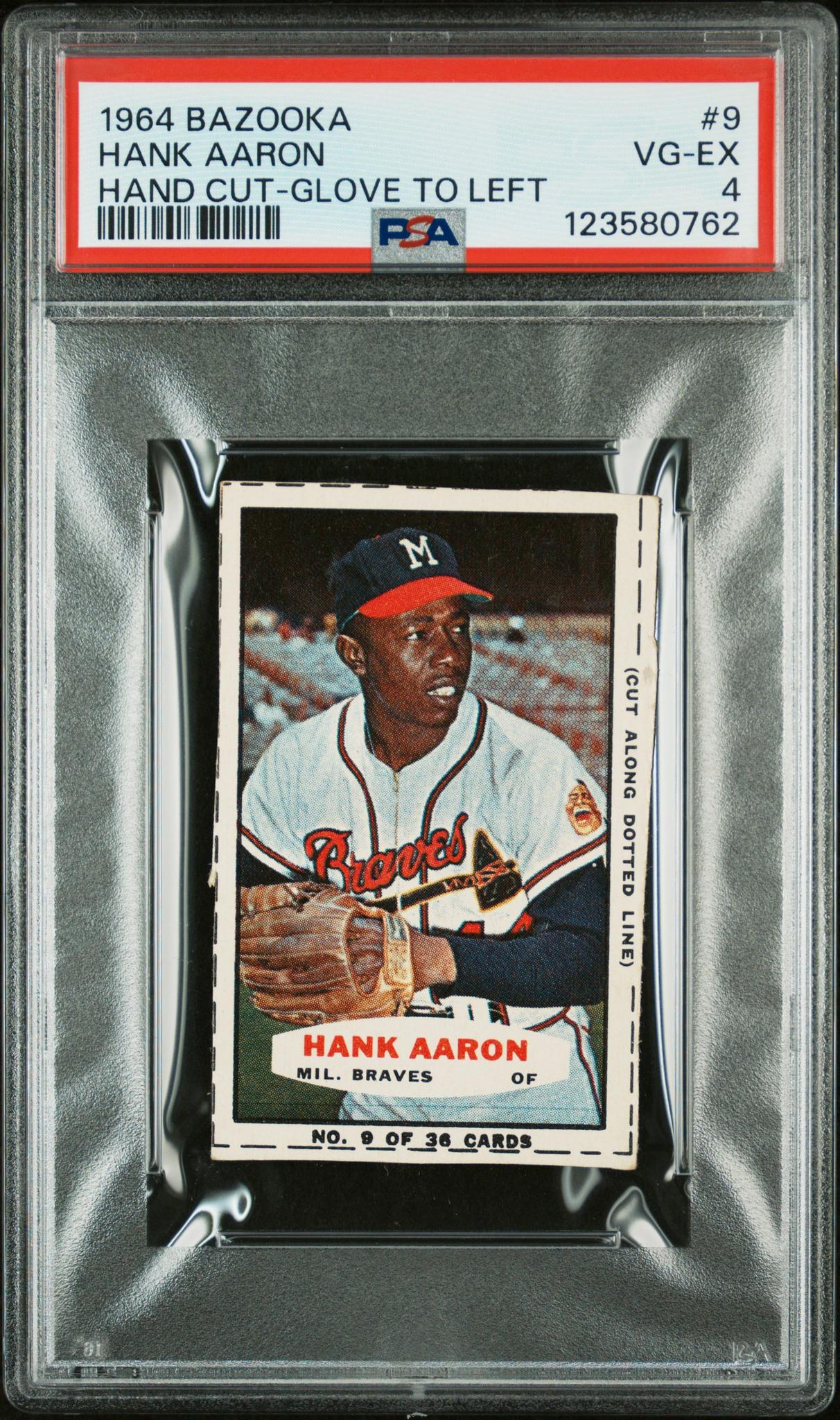1964 Bazooka Hand Cut-Glove To Left Hank Aaron #9 PSA 4