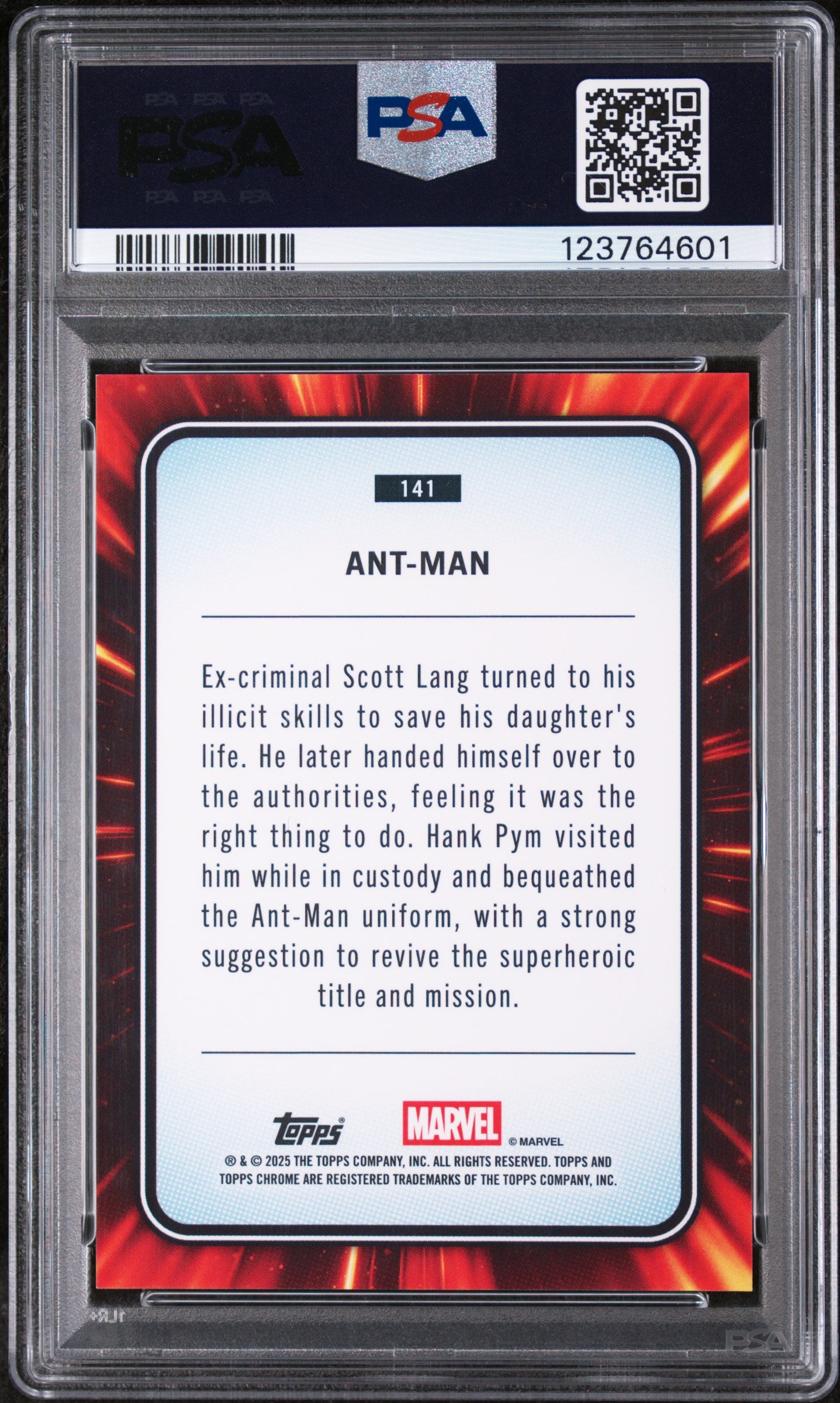 2025 Topps Chrome Marvel Hulk Green Lazer Ant Man #141 /99 PSA 8