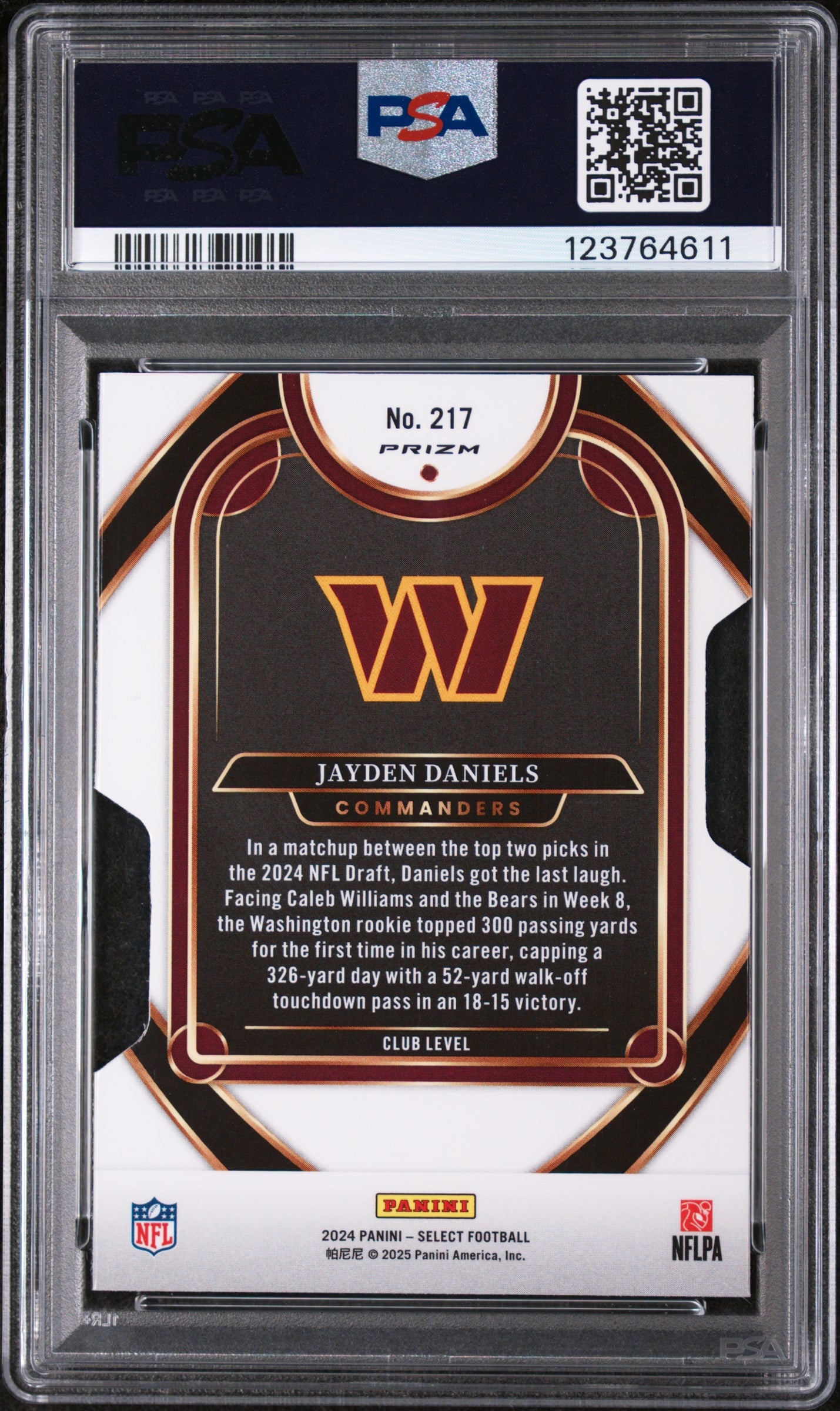 2024 Panini Select Silver Die-Cut Jayden Daniels #217 PSA 9