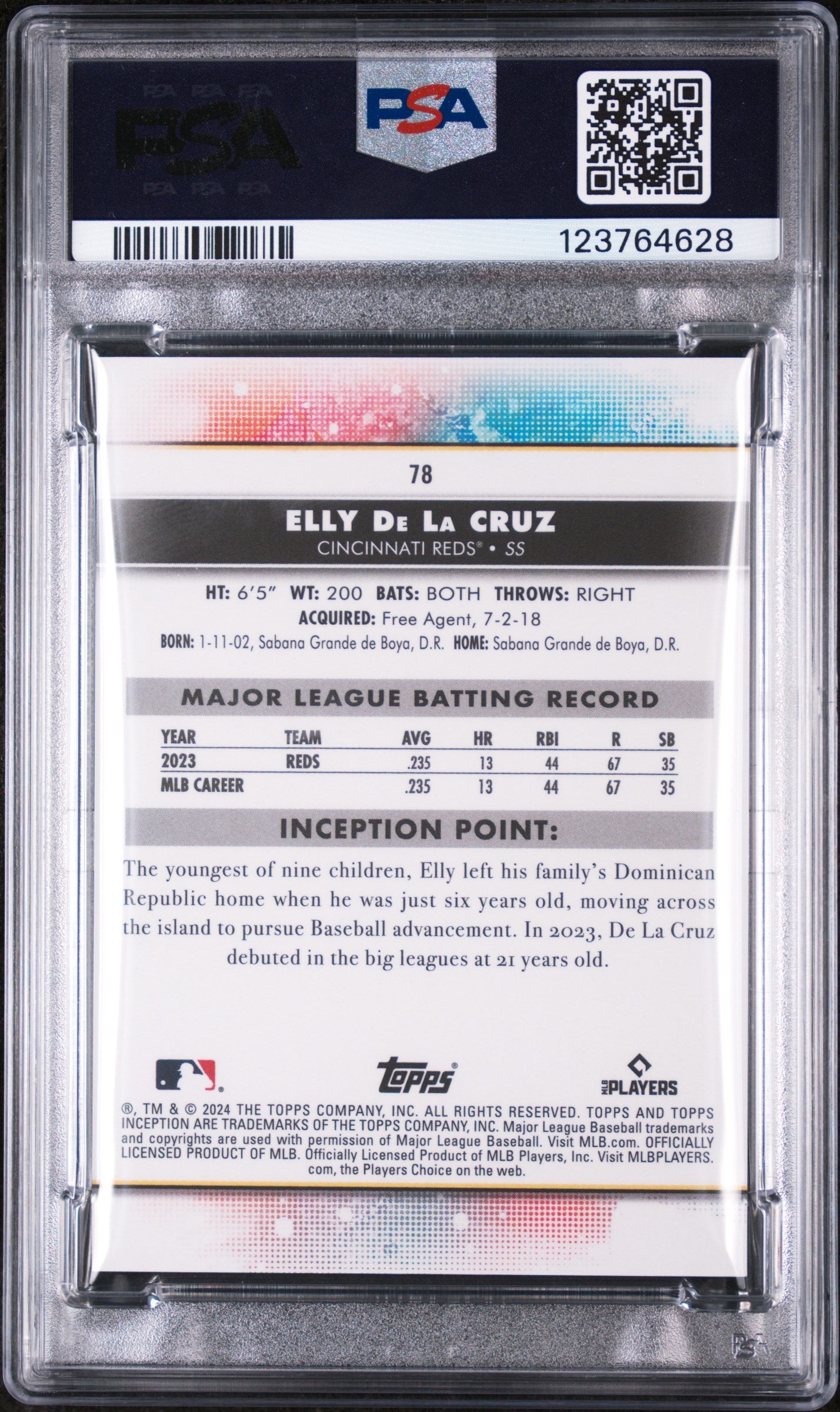 2024 Topps Inception Elly De La Cruz #78 PSA 10