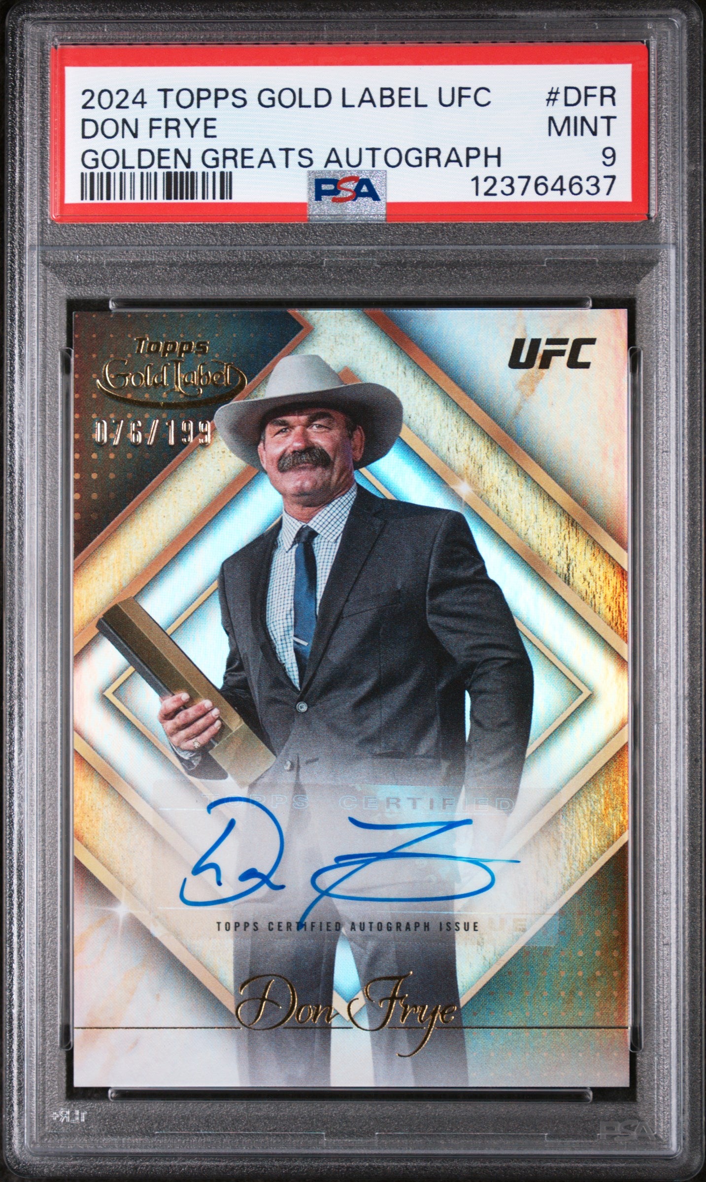 2024 Topps Gold Label UFC Golden Greats Autographs Don Frye #DFR /199 PSA 9