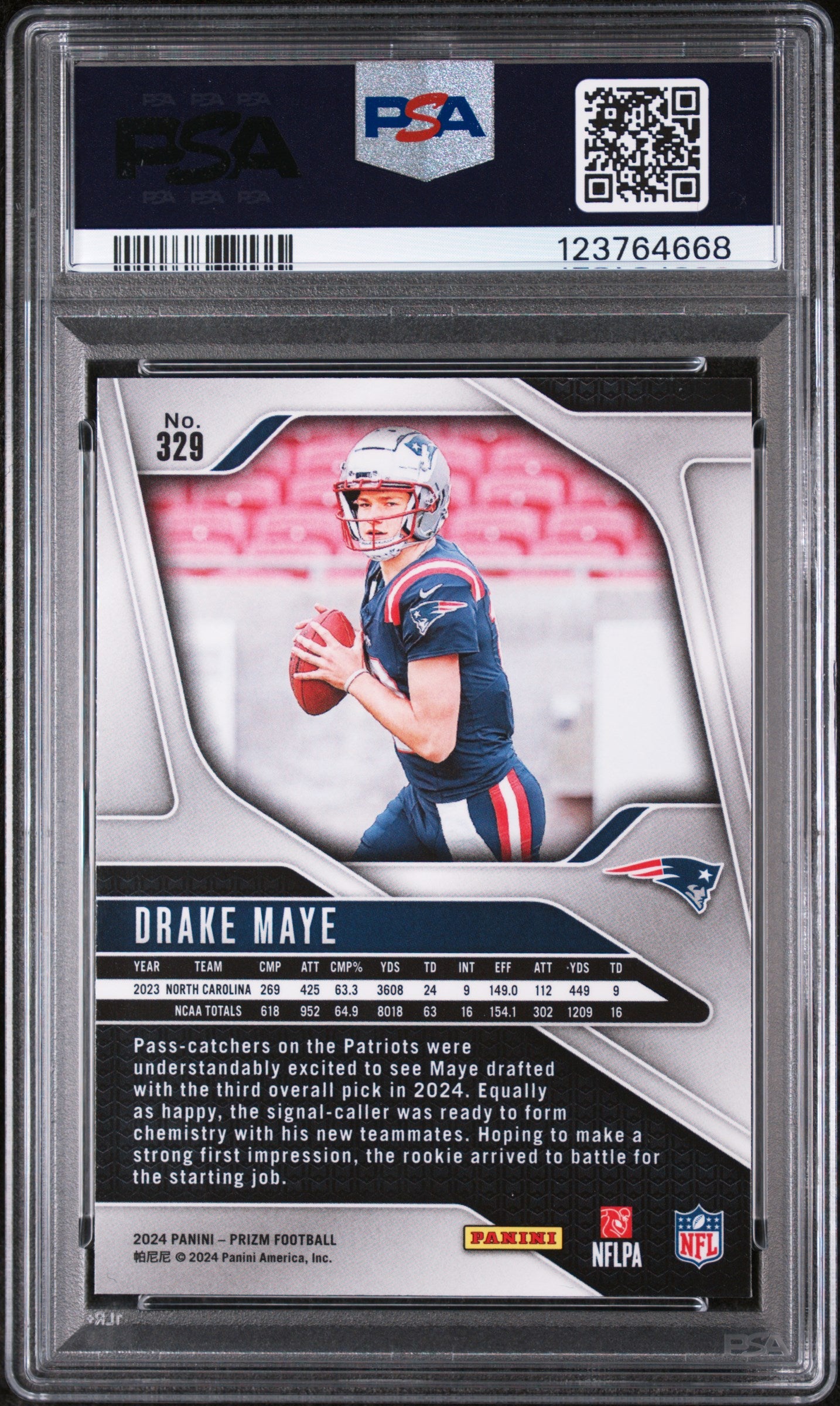 2024 Panini Prizm Drake Maye #329 PSA 9