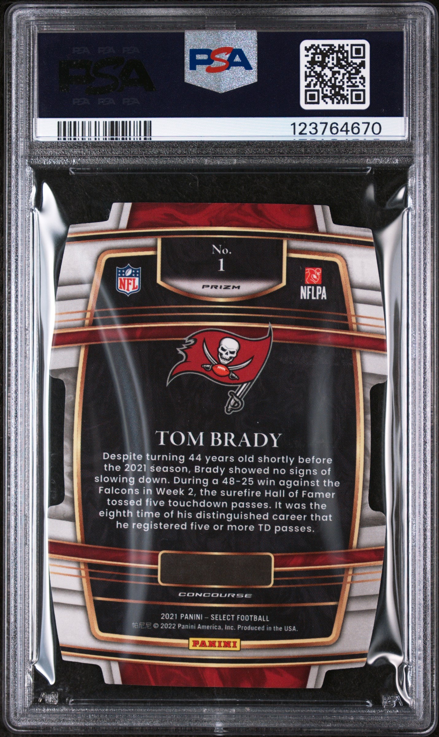 2021 Select Prizm Green and Yellow Die Cut Tom Brady #1 PSA 9