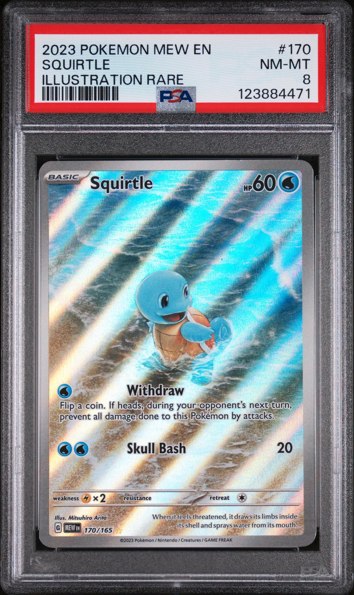 2023 Pokemon Scarlet and Violet 151 Illustration Rare Squirtle #170 /165 PSA 8