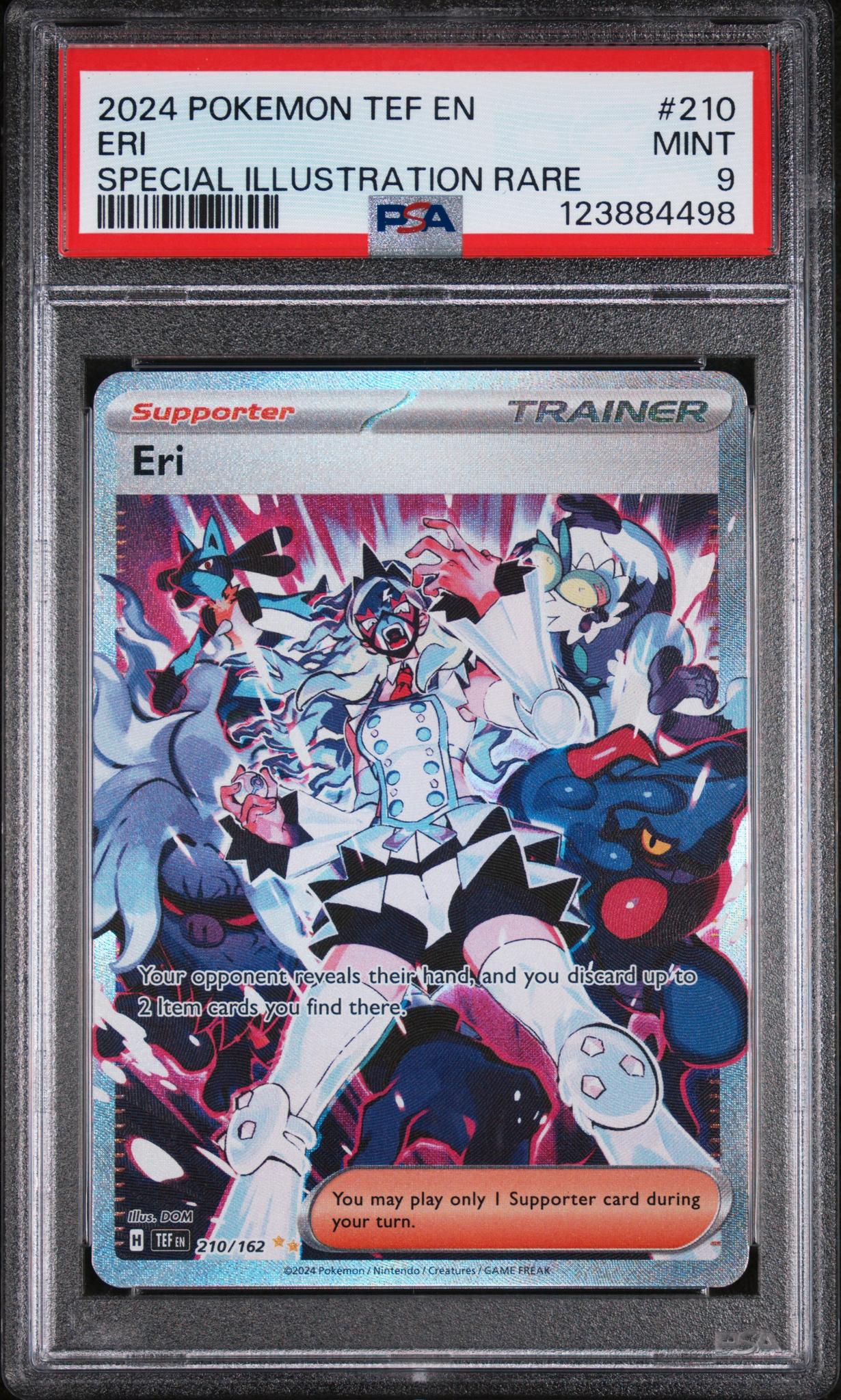 2024 Pokemon Scarlet and Violet Temporal Forces Special Illustration Rare Eri #210 PSA 9