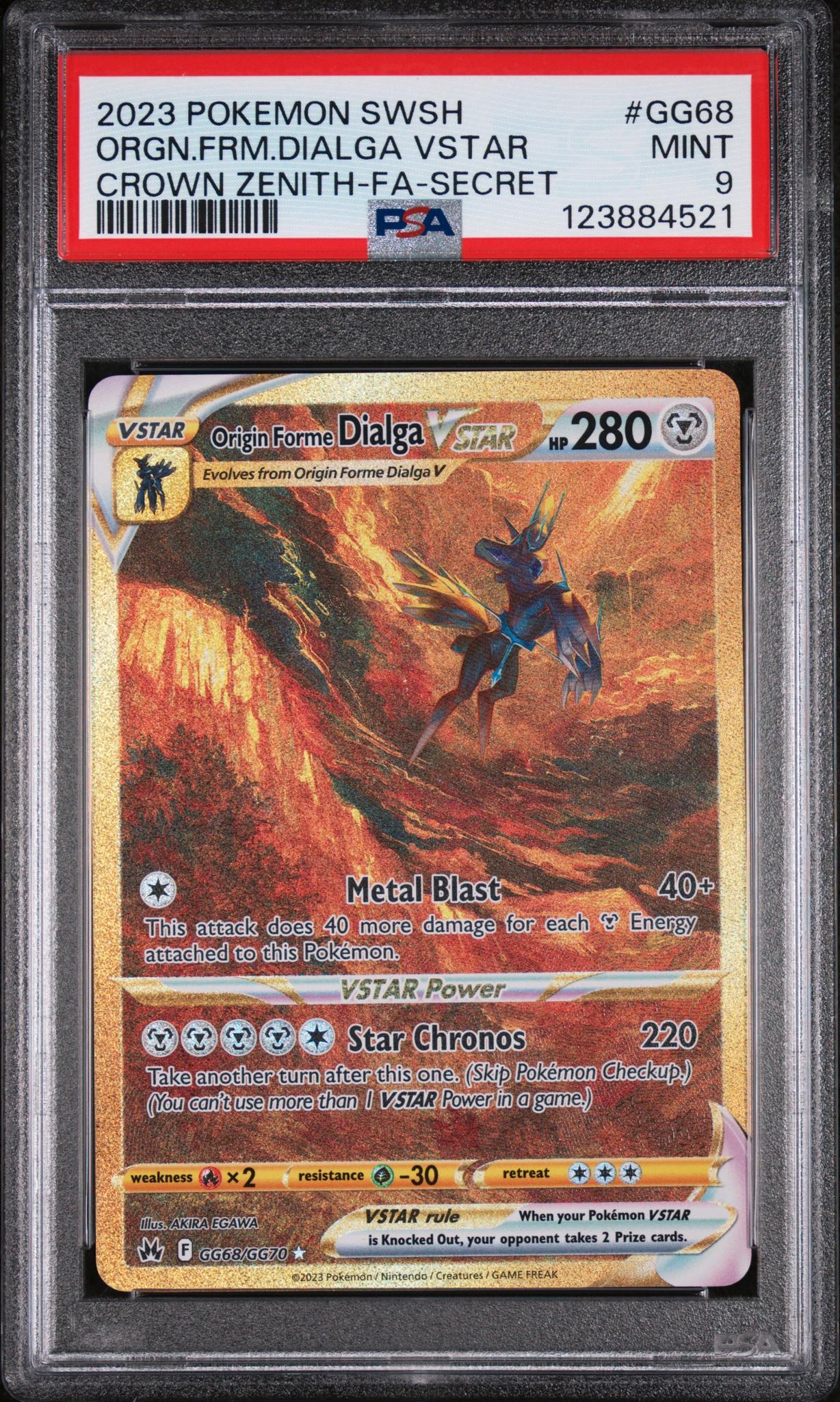 2023 Pokemon Sword and Shield Crown Zenith Secret Rare Origin Forme Dialga Vstar #GG68 PSA 9