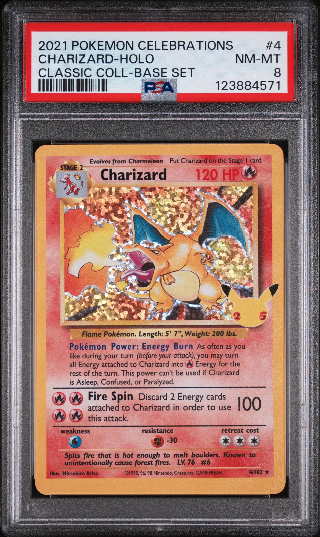 2021 Pokemon Celebrations Classic Collection Holo Charizard #4 PSA 8